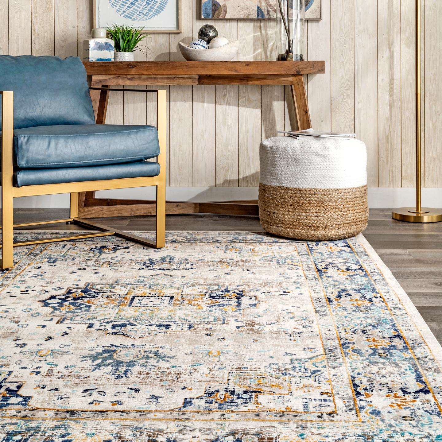 Ainsley Distressed Medallion Area Rug - Image 5