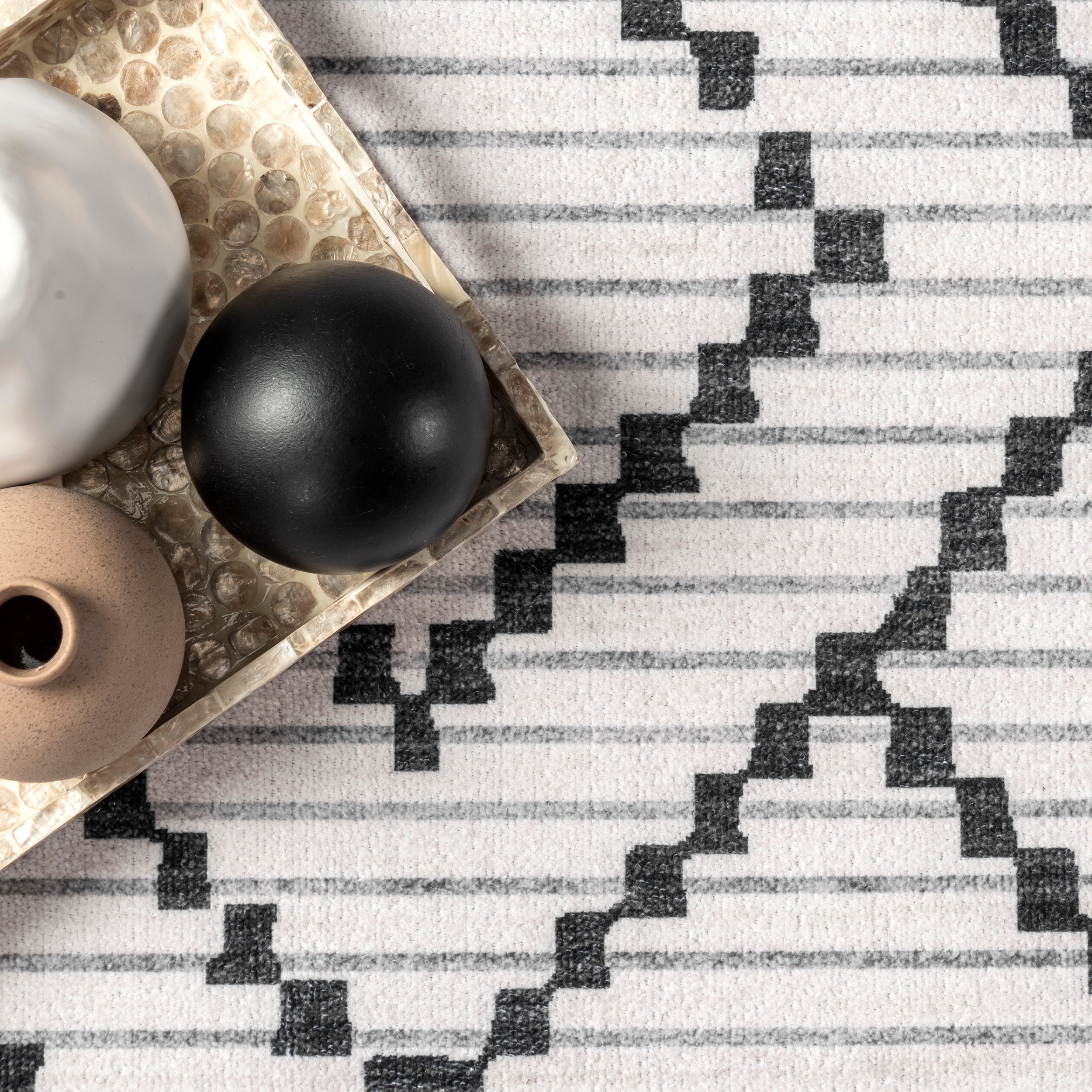 Echo Multi Diamond Machine Washable Area Rug - Image 6