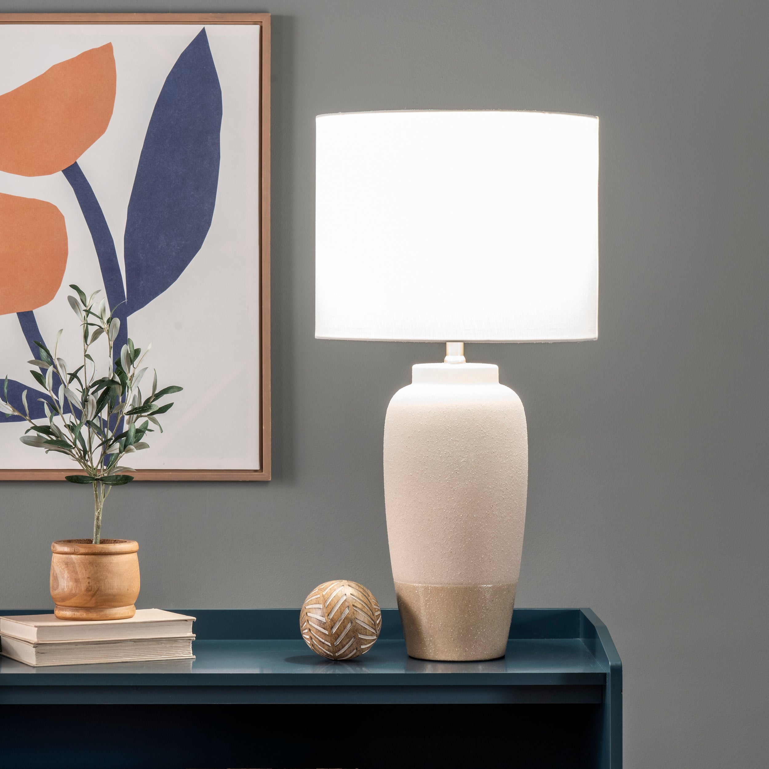 Mora 28 Textured Ceramic Table Lamp - Image 2