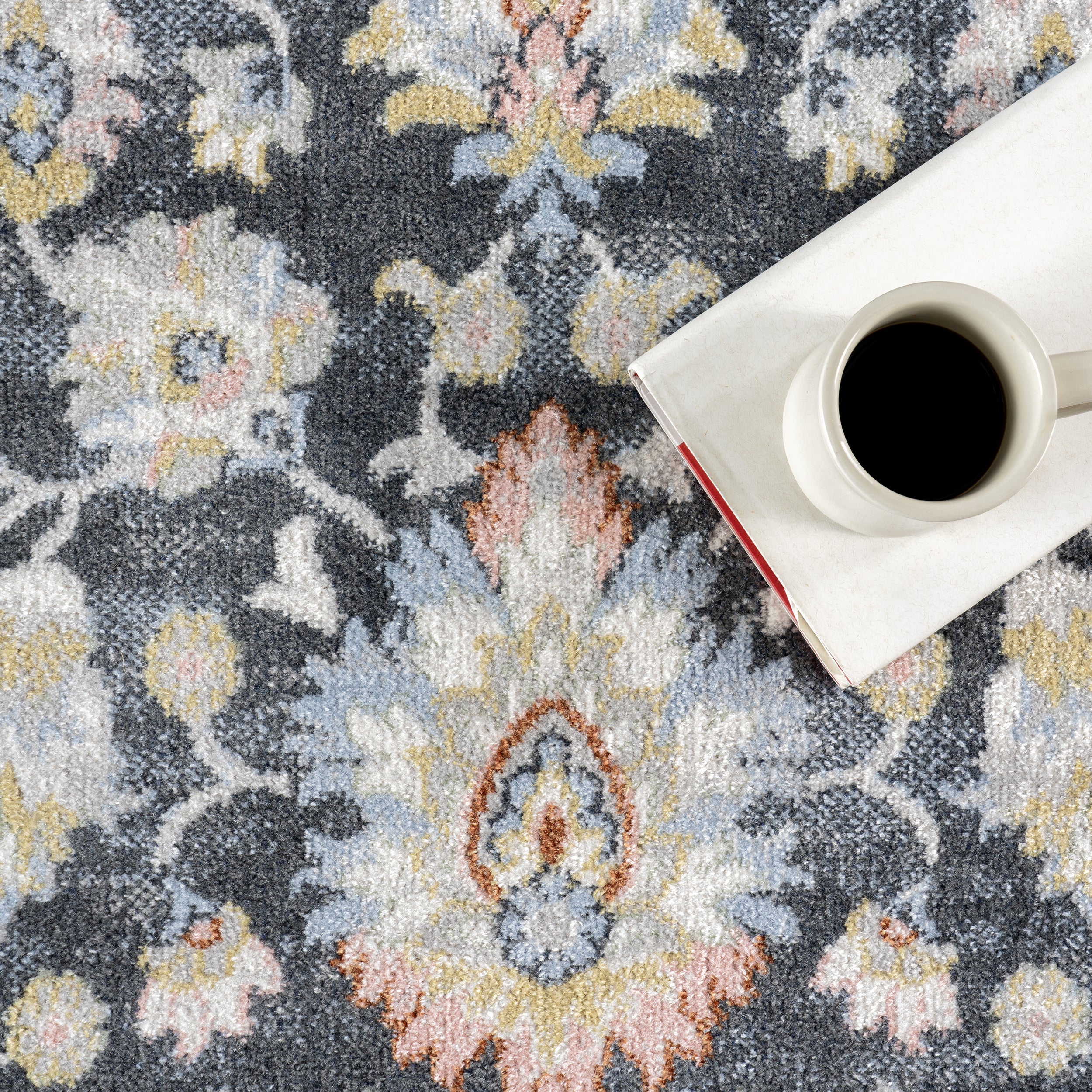 Breigh Medallion Bordered Machine Washable Area Rug - Image 7