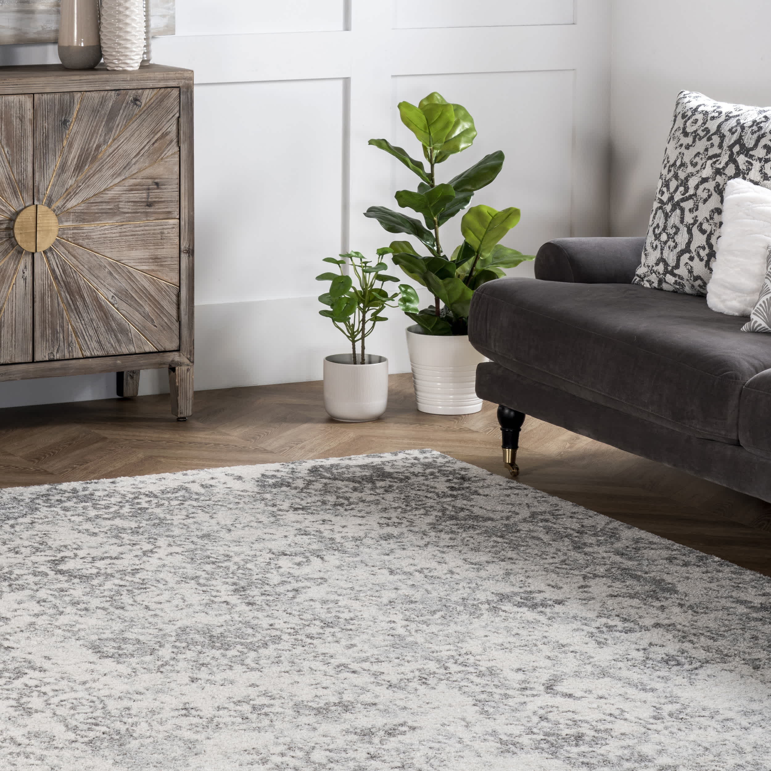 Floral Damask Rosemary Area Rug - Image 7