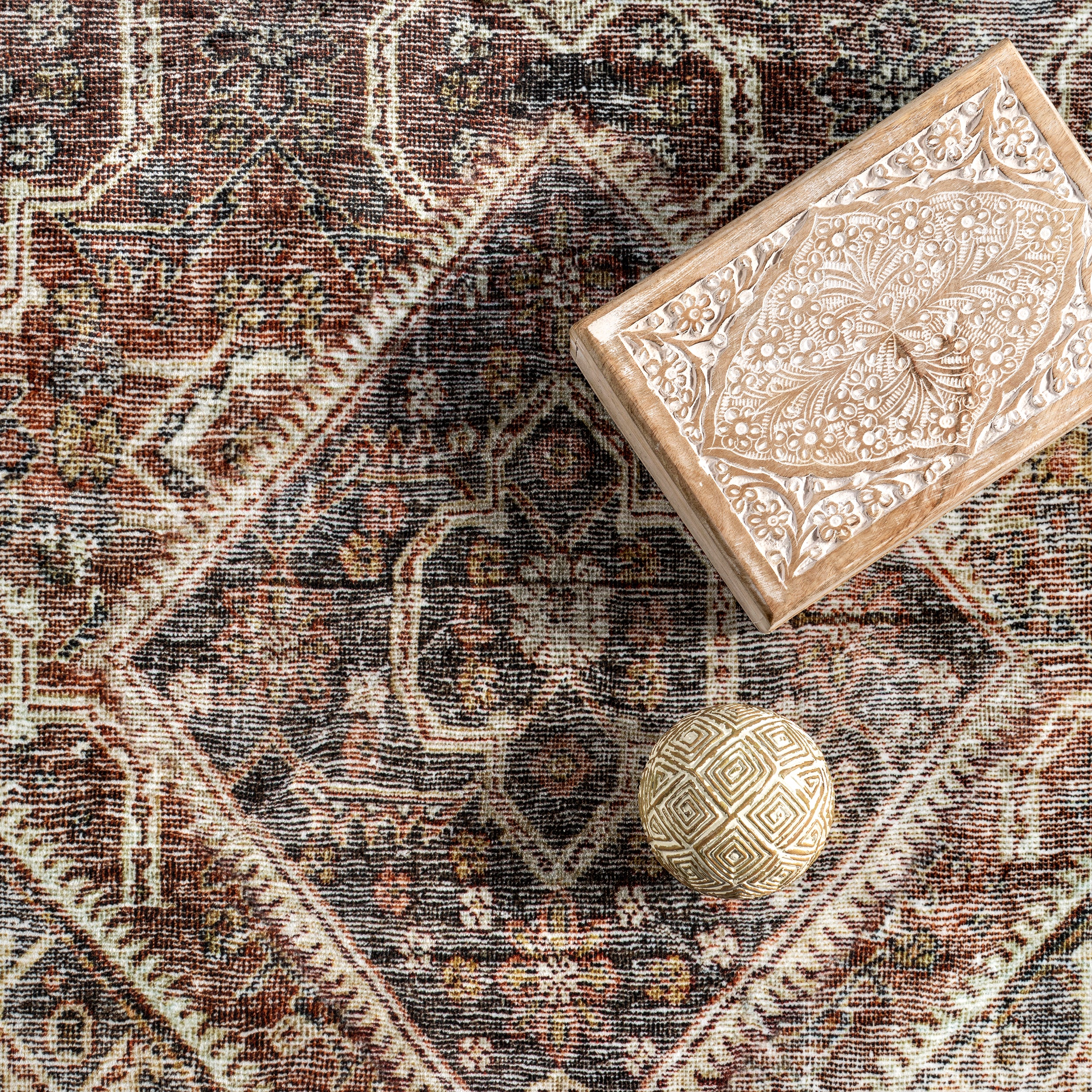 Zofia Vintage Persian Machine Washable Area Rug - Image 6