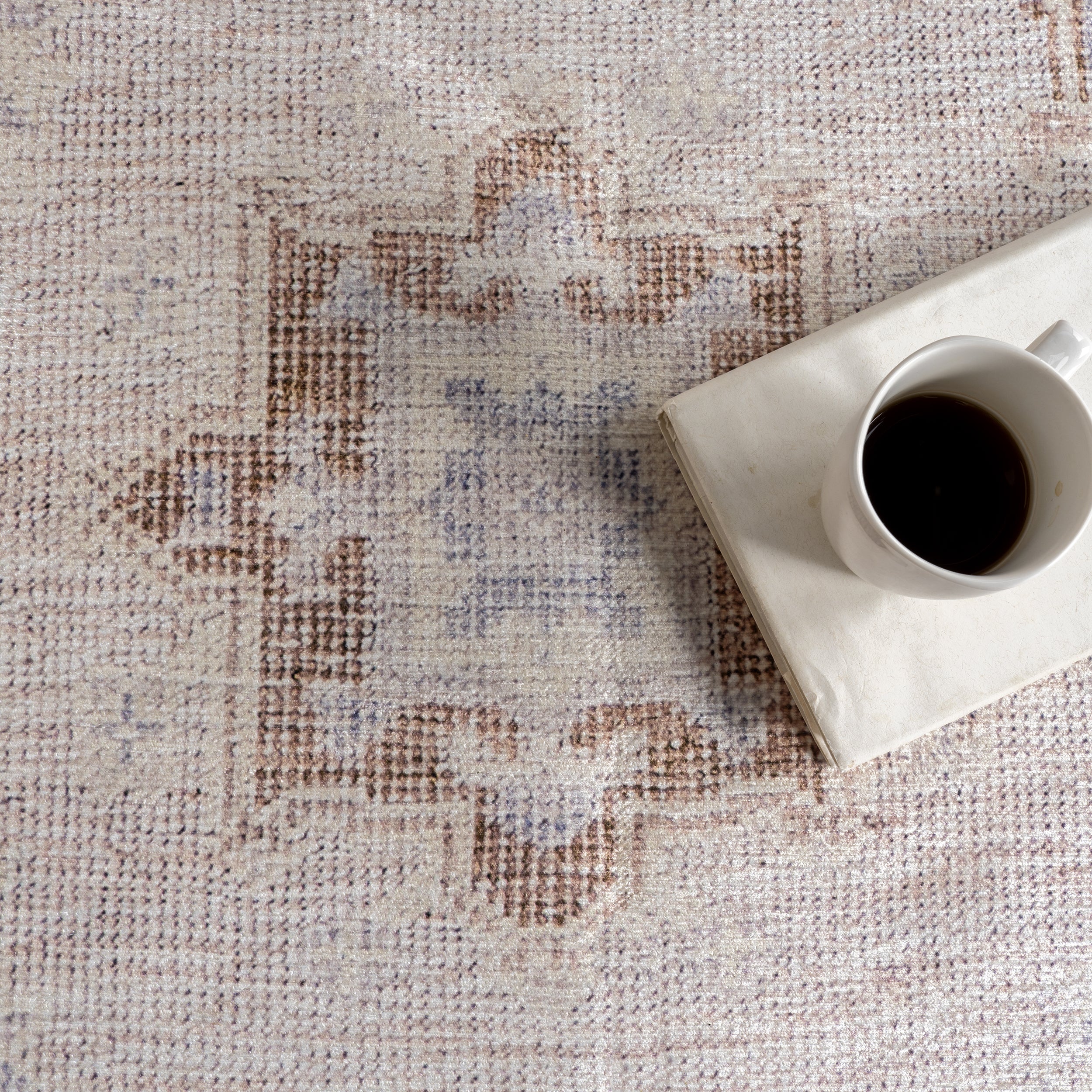 Vivica SplashGuard Faded Medallion Machine Washable Area Rug - Image 7