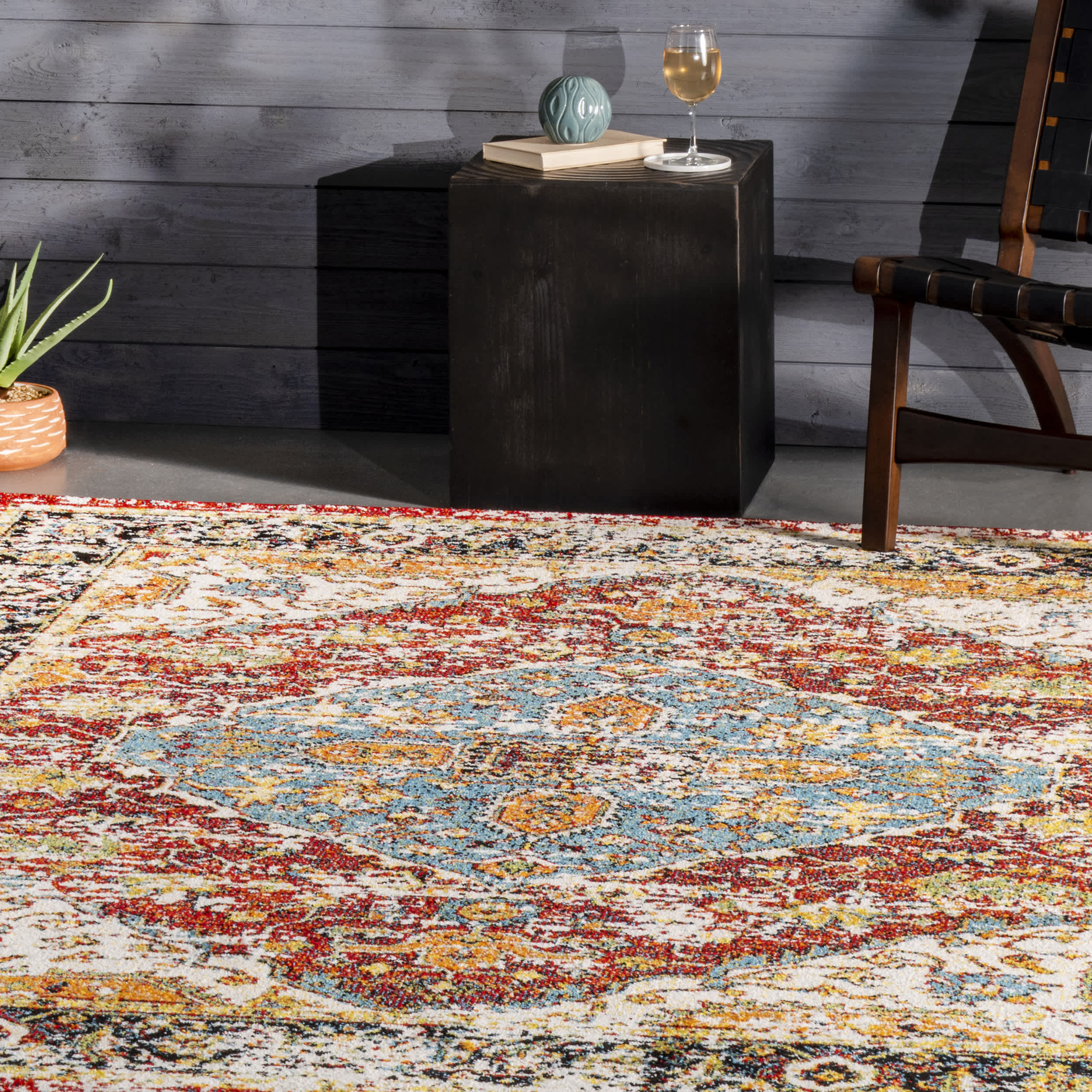 Indoor/Outdoor Transitional Medallion Muriel Area Rug - Image 9