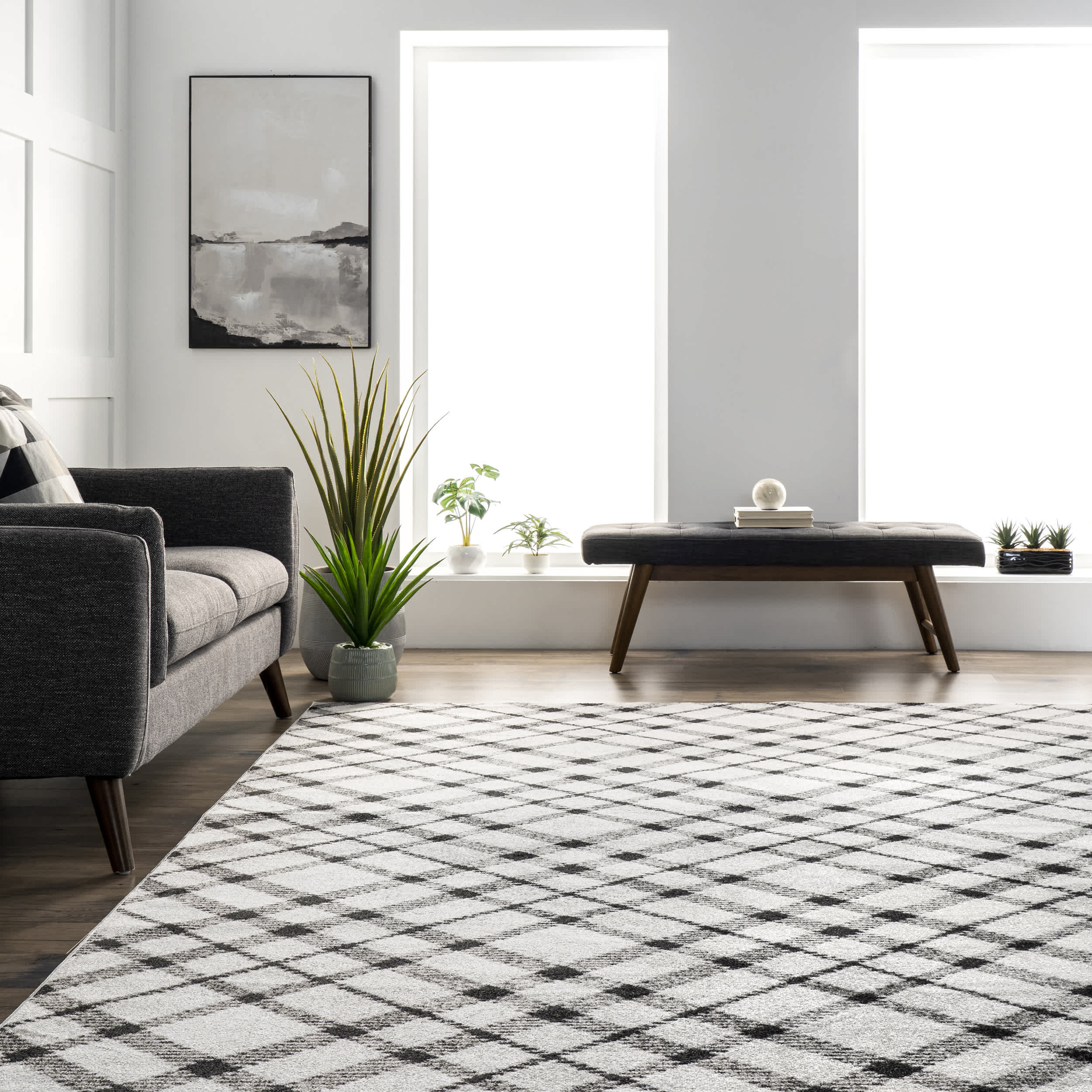 Linda Plaid Washable Area Rug - Image 8