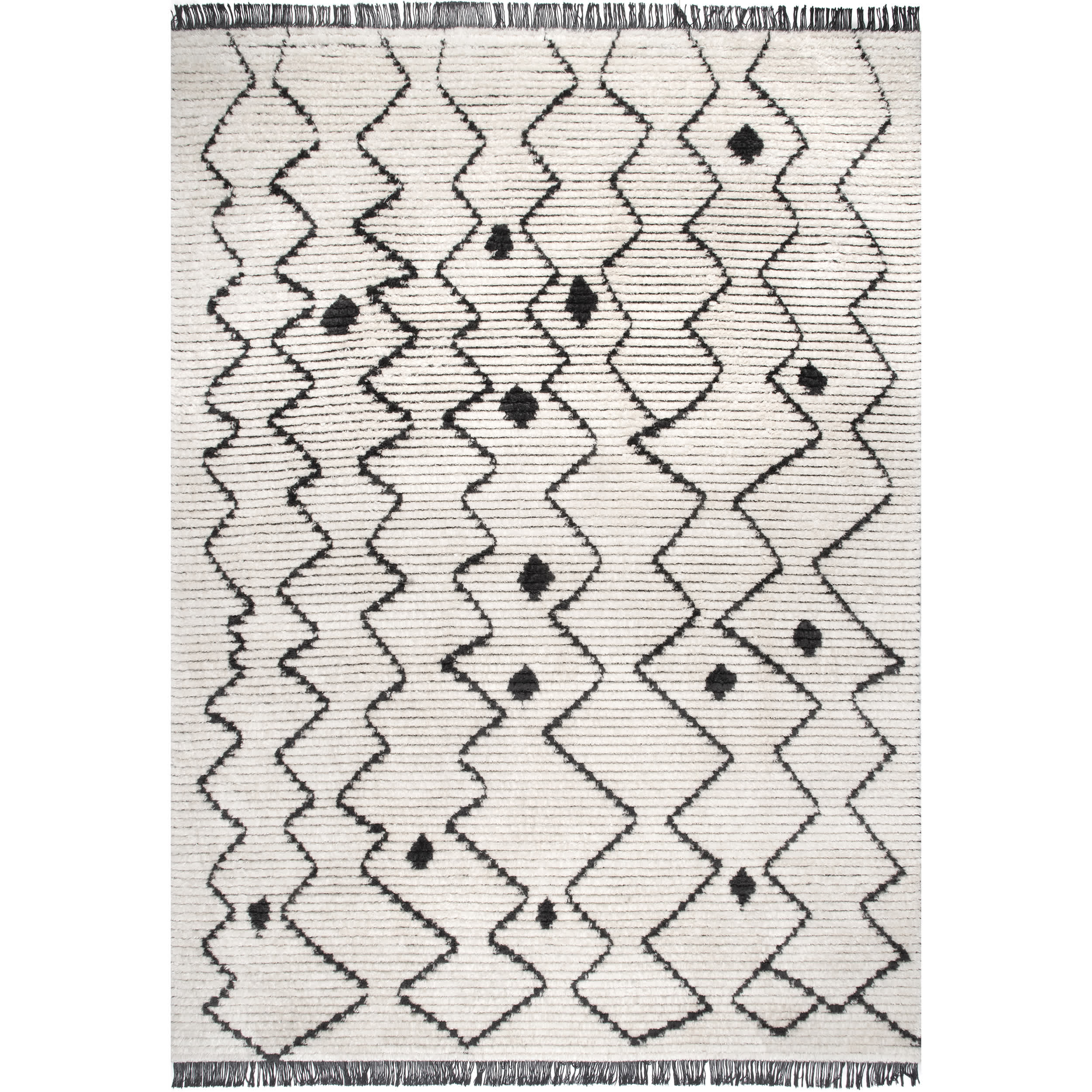 Mari Moroccan Soft Shag Fringe Area Rug