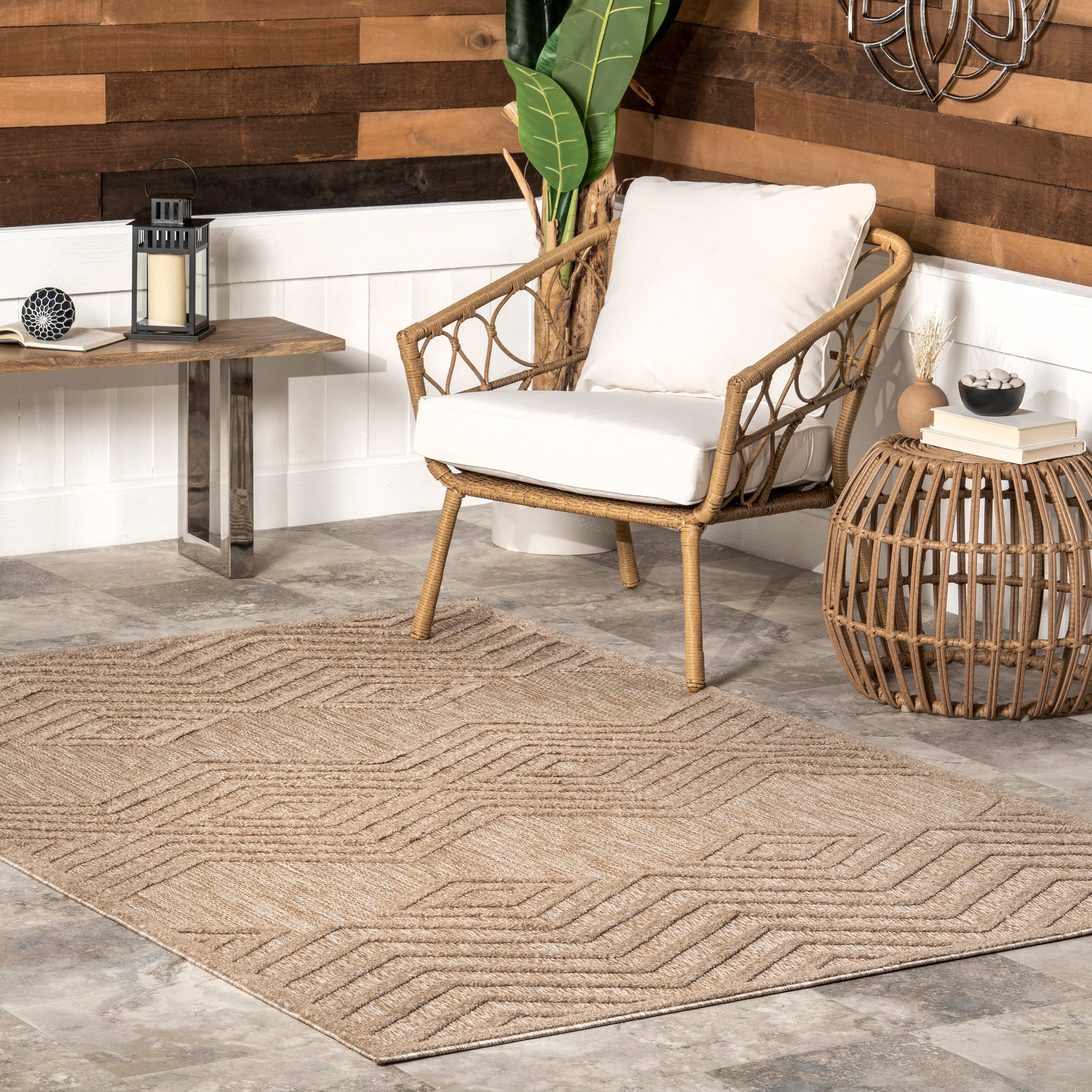 Peri Geometric Tetris Indoor/Outdoor Area Rug - Image 2