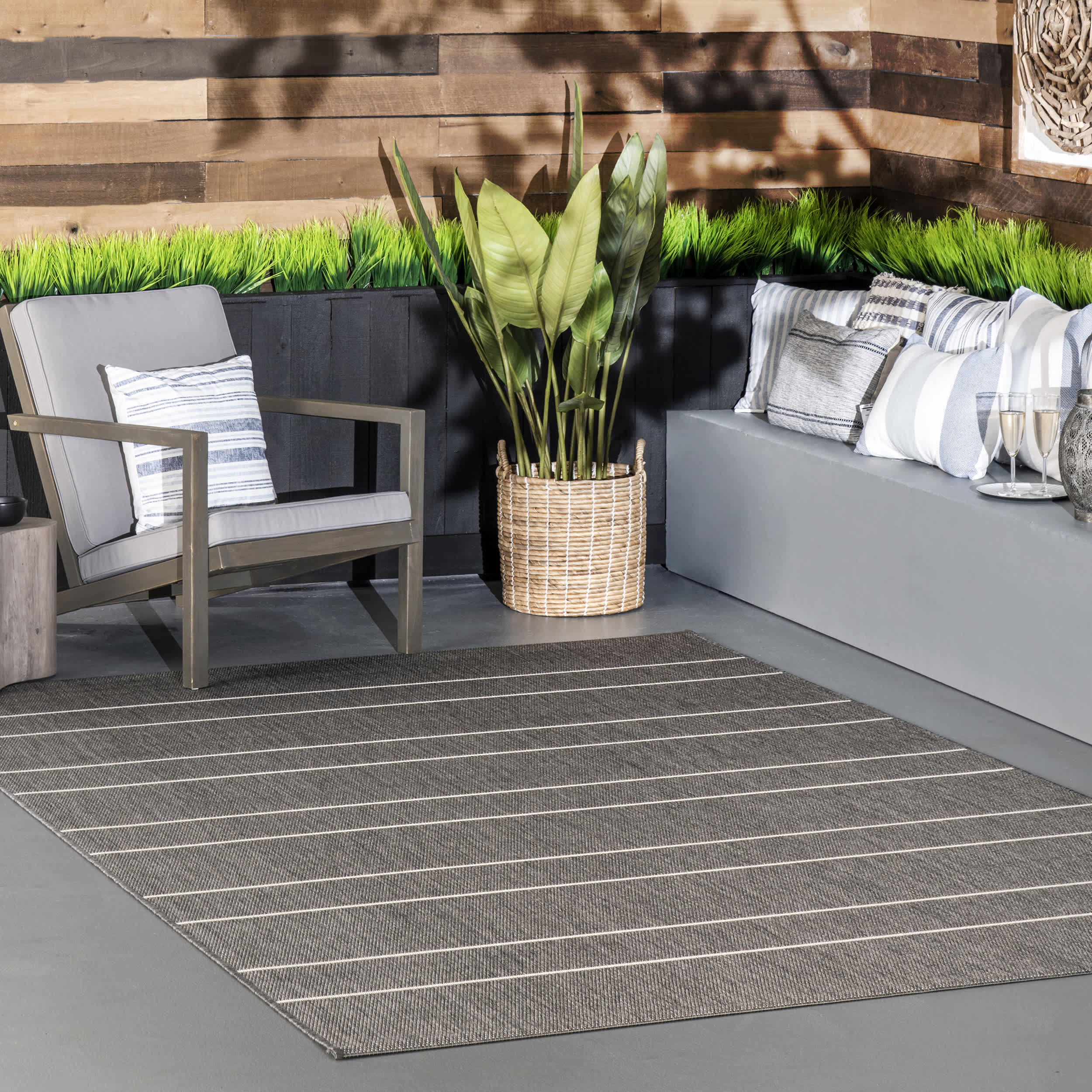 Alaina Indoor/Outdoor Striped Area Rug - Image 2