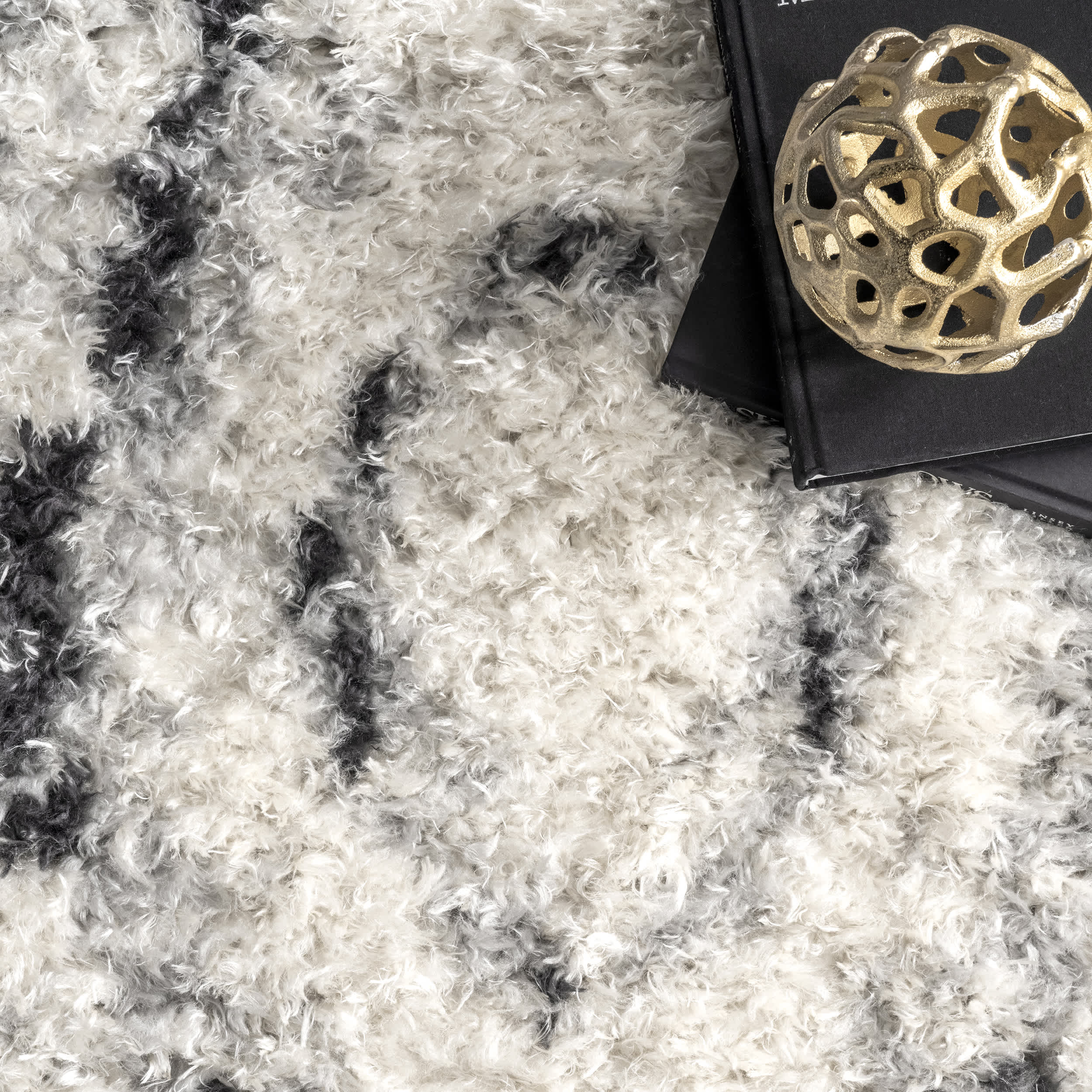 Bristowe Diamond Cozy Soft & Fluffy Shag Area Rug - Image 6