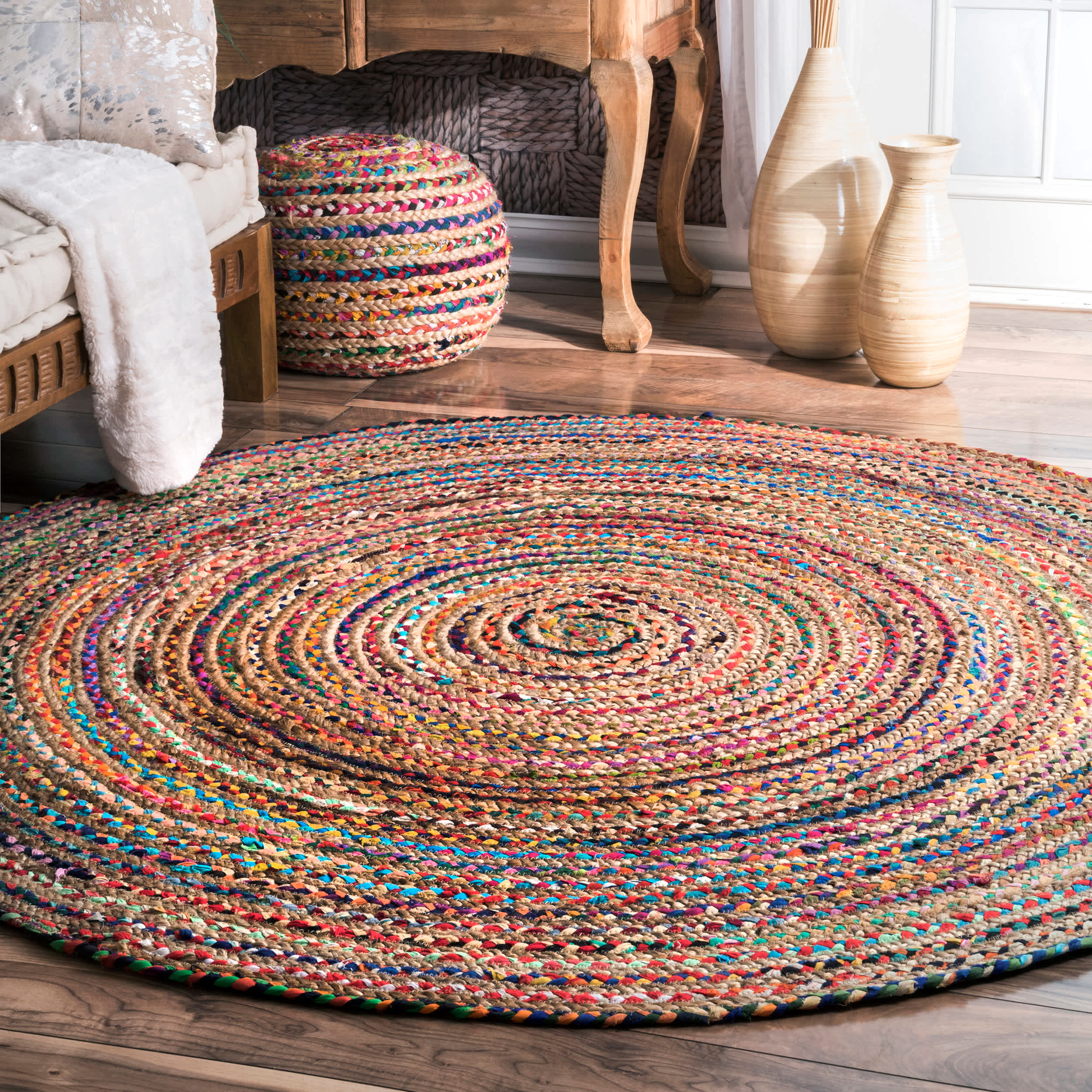 Aleen Braided Cotton/Jute Area Rug - Image 6