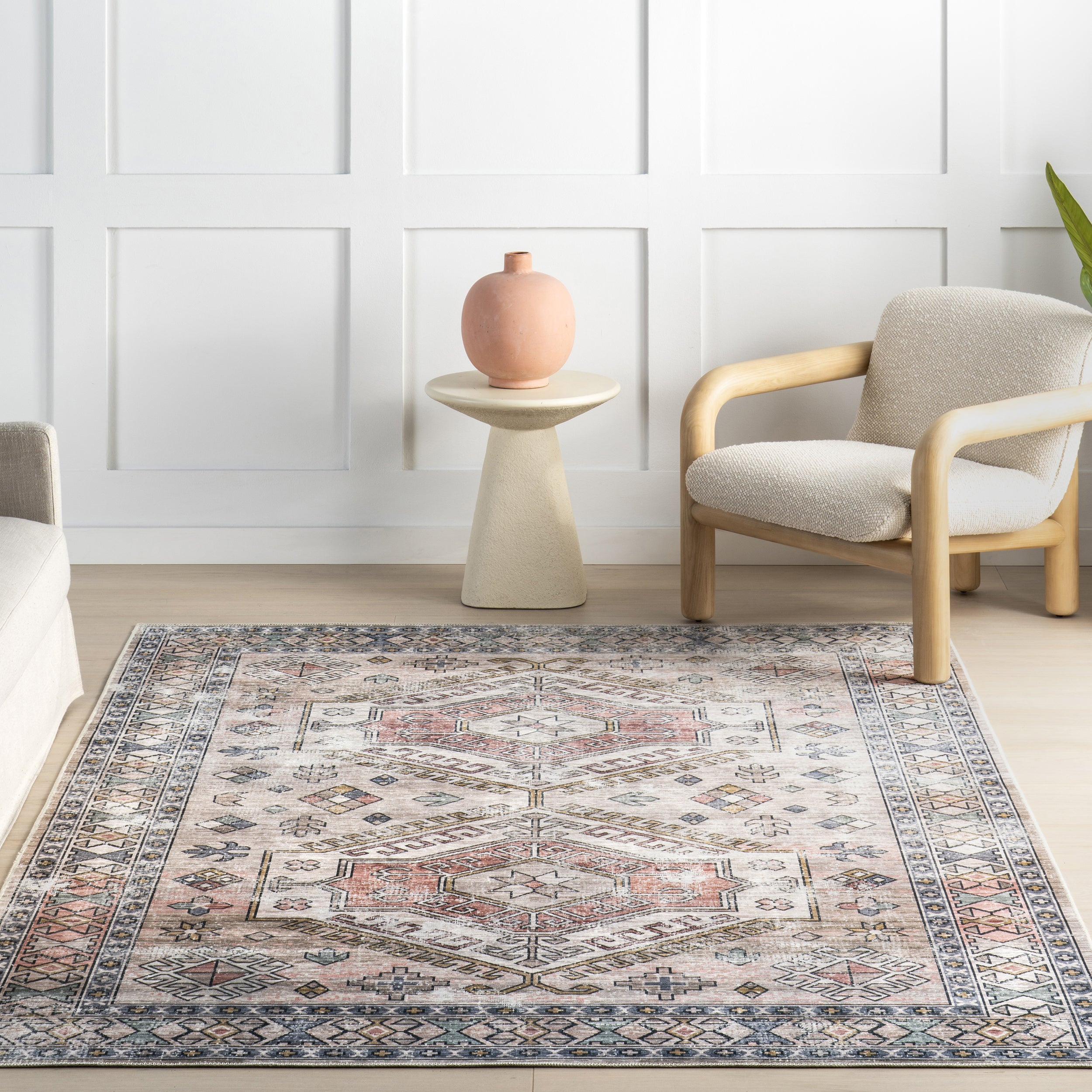 Benoite Splashguard Medallion Machine Washable Area Rug - Image 9