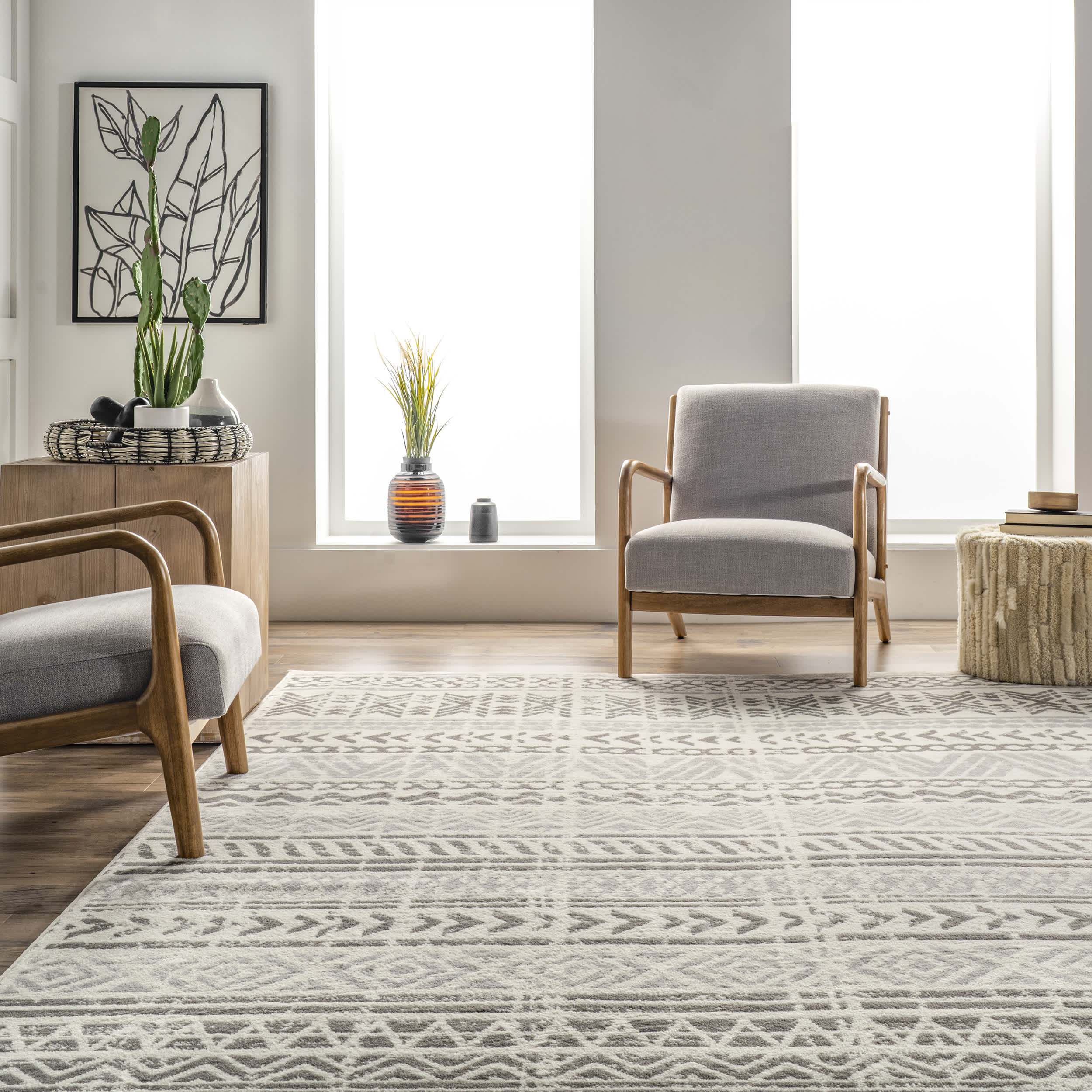 Chloe Tribal Motif Banded Area Rug - Image 17