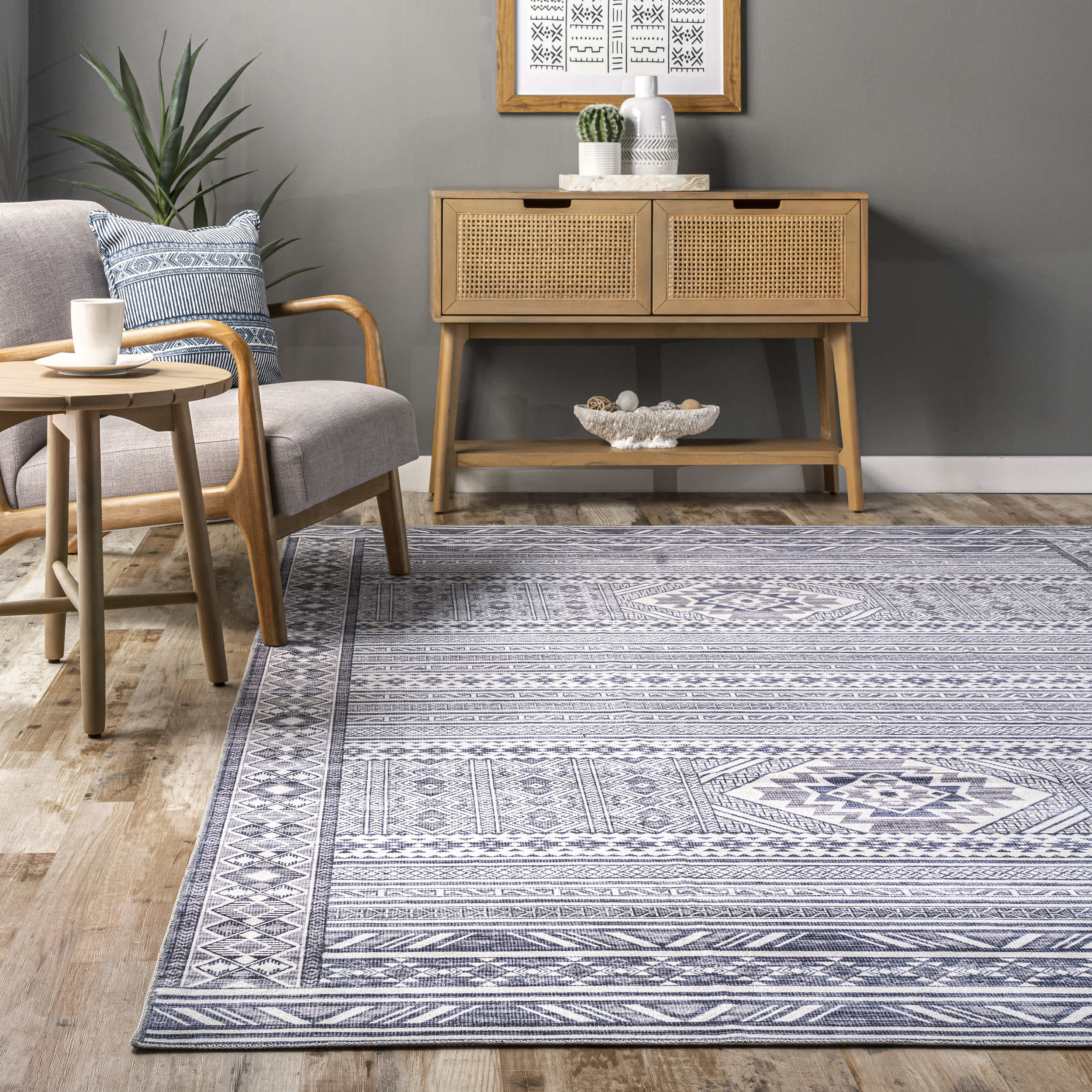 Jenine Southwestern Machine Washable Area Rug - Image 8