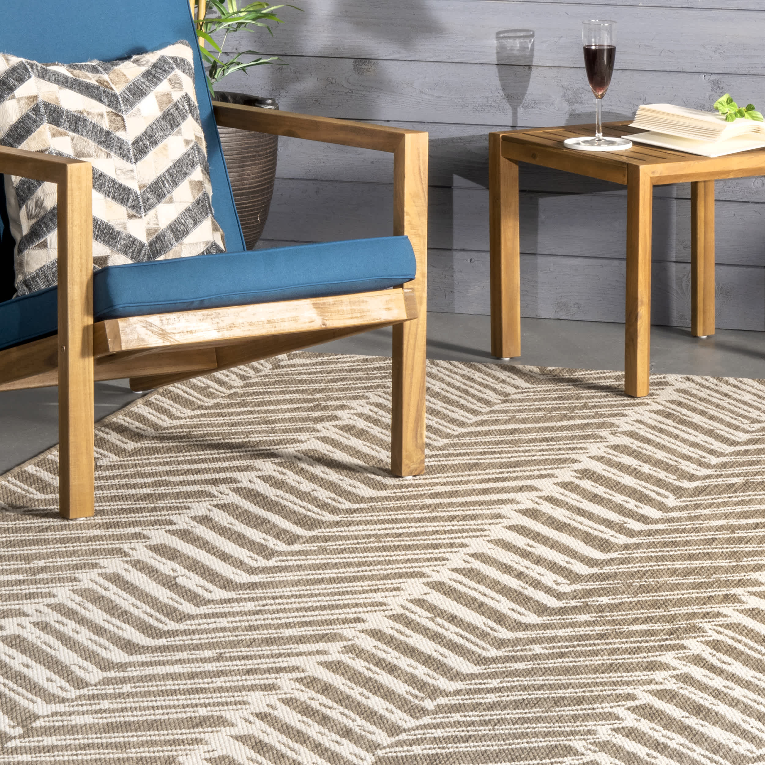 Macklin Herringbone Indoor/Outdoor Area Rug - Image 9