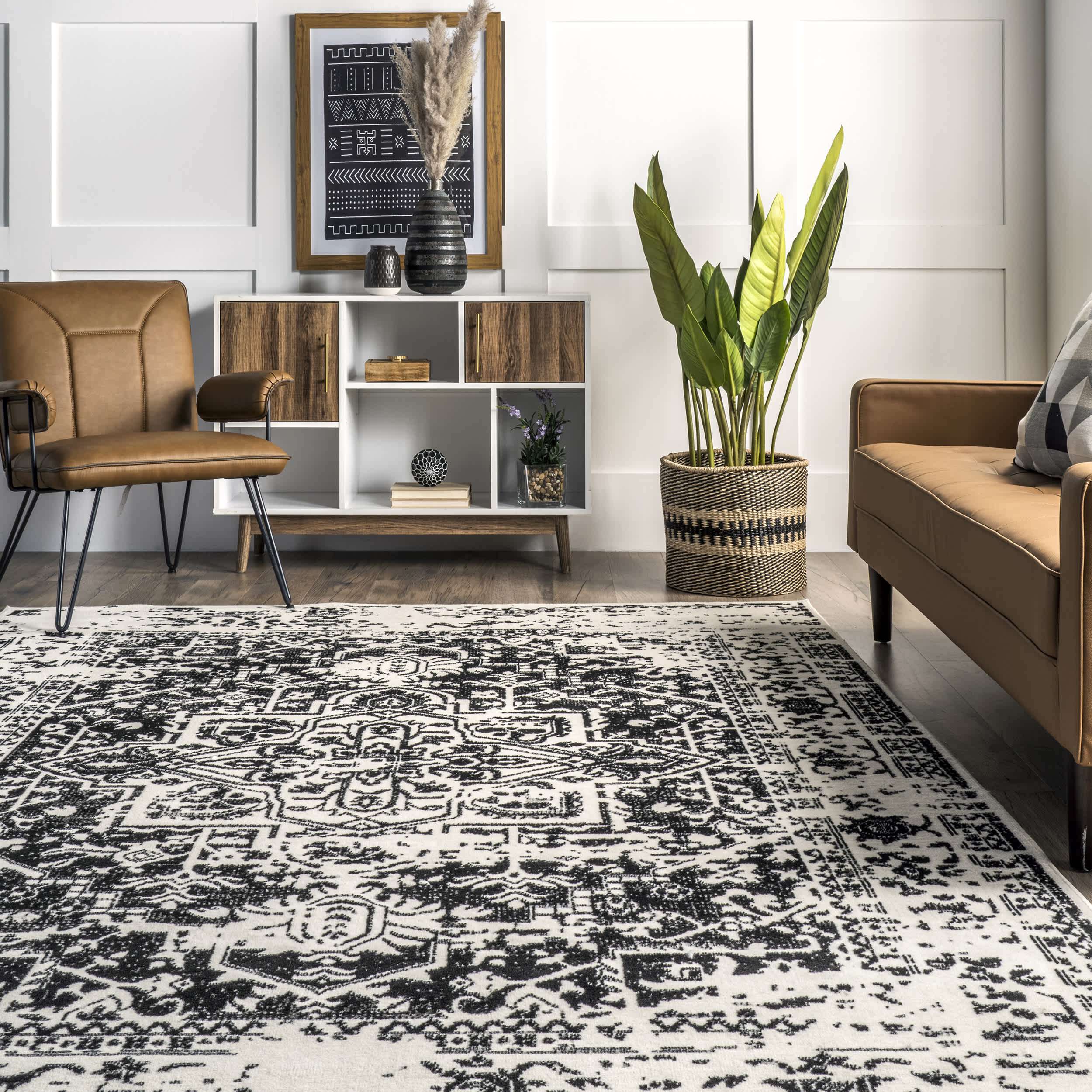 Jordana Vintage Distressed Medallion Area Rug - Image 8