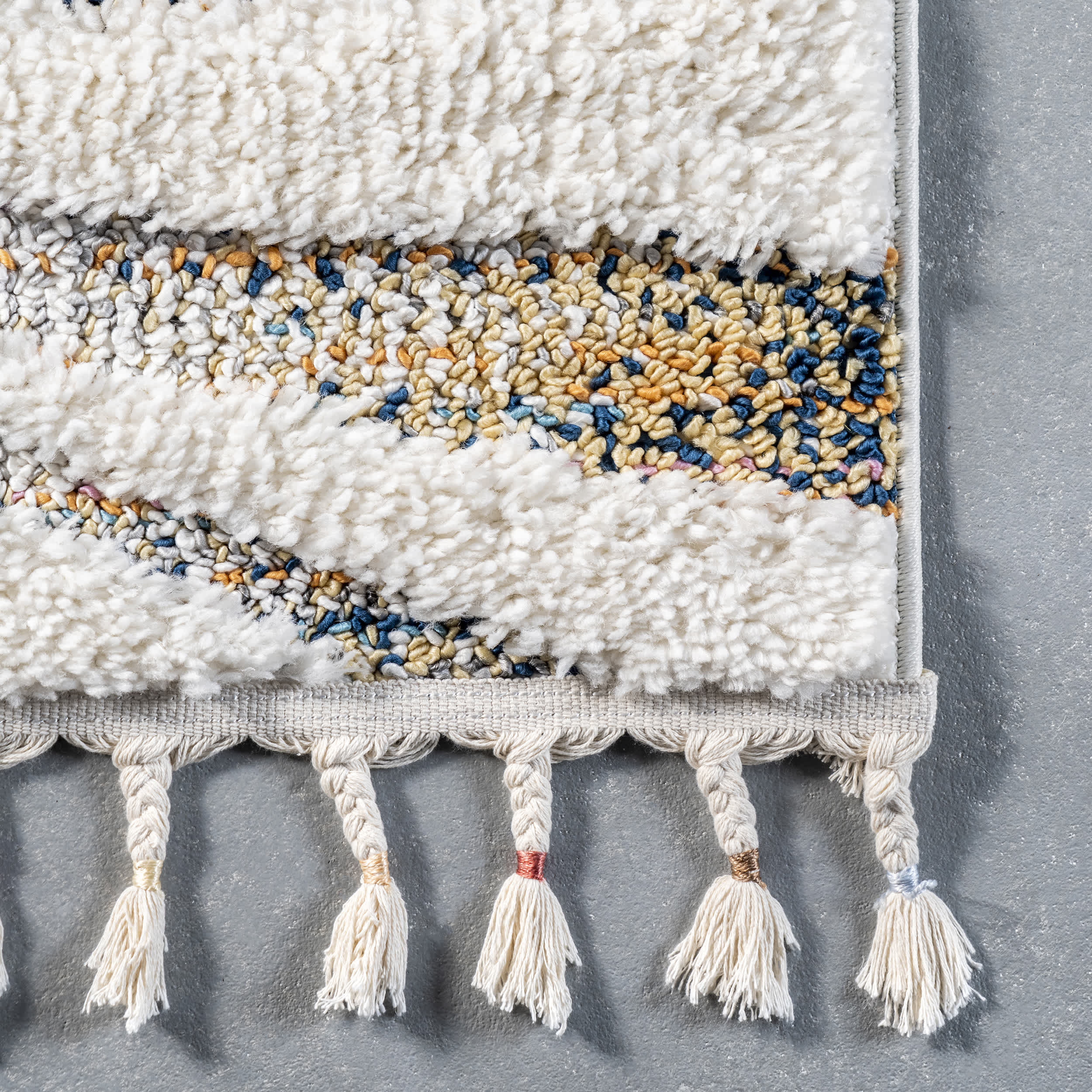 Luci Zebra Striped Shag Area Rug - Image 5