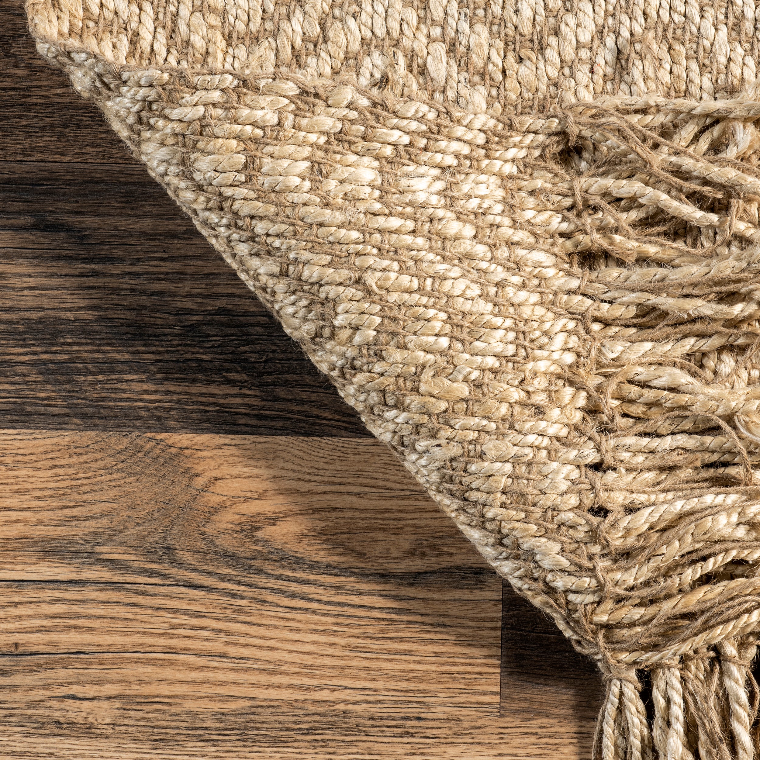 Don Chevron Jute Tasseled Area Rug - Image 7