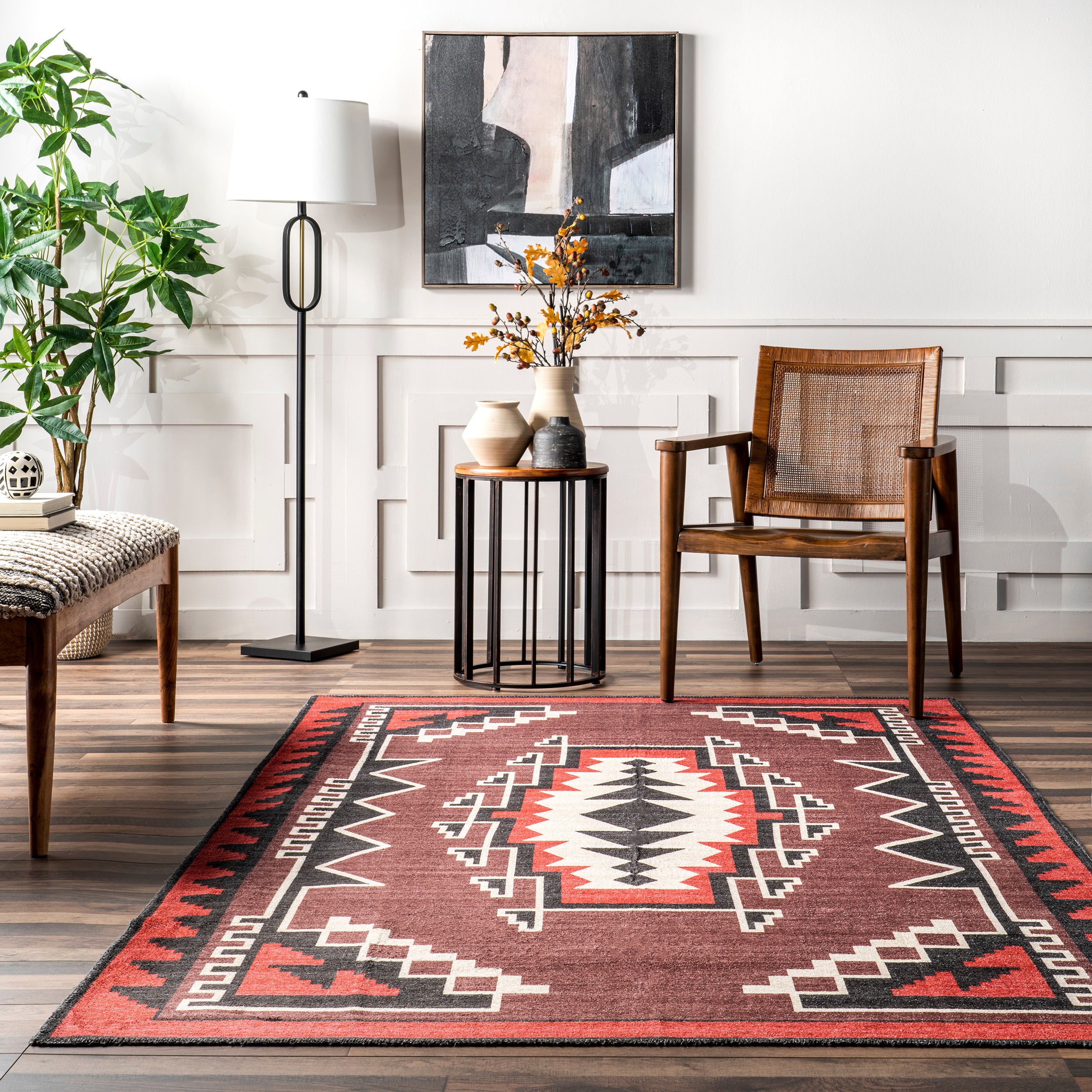 Adrena Bold Boho Machine Washable Area Rug - Image 8