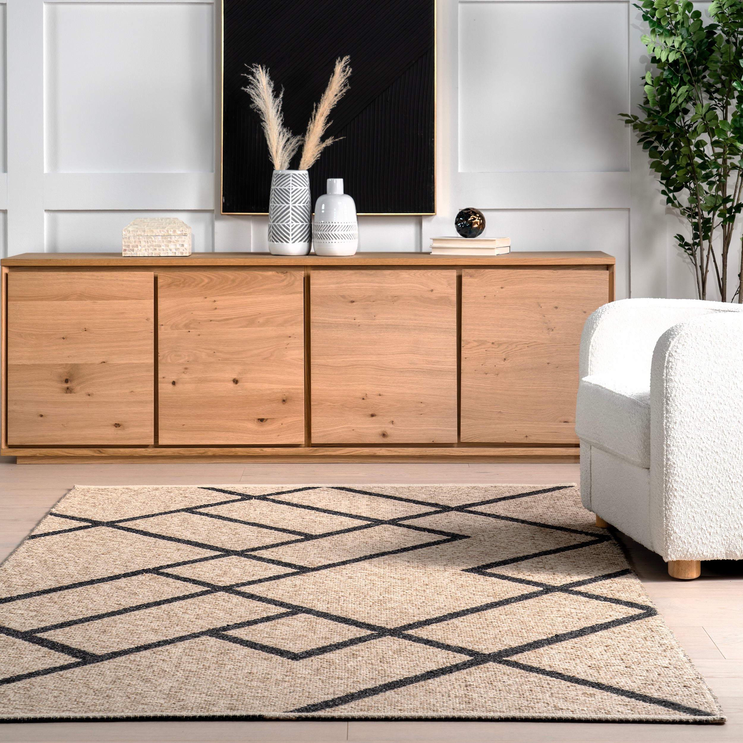 Bronte Geometric Reversible Wool Blend Area Rug - Image 8
