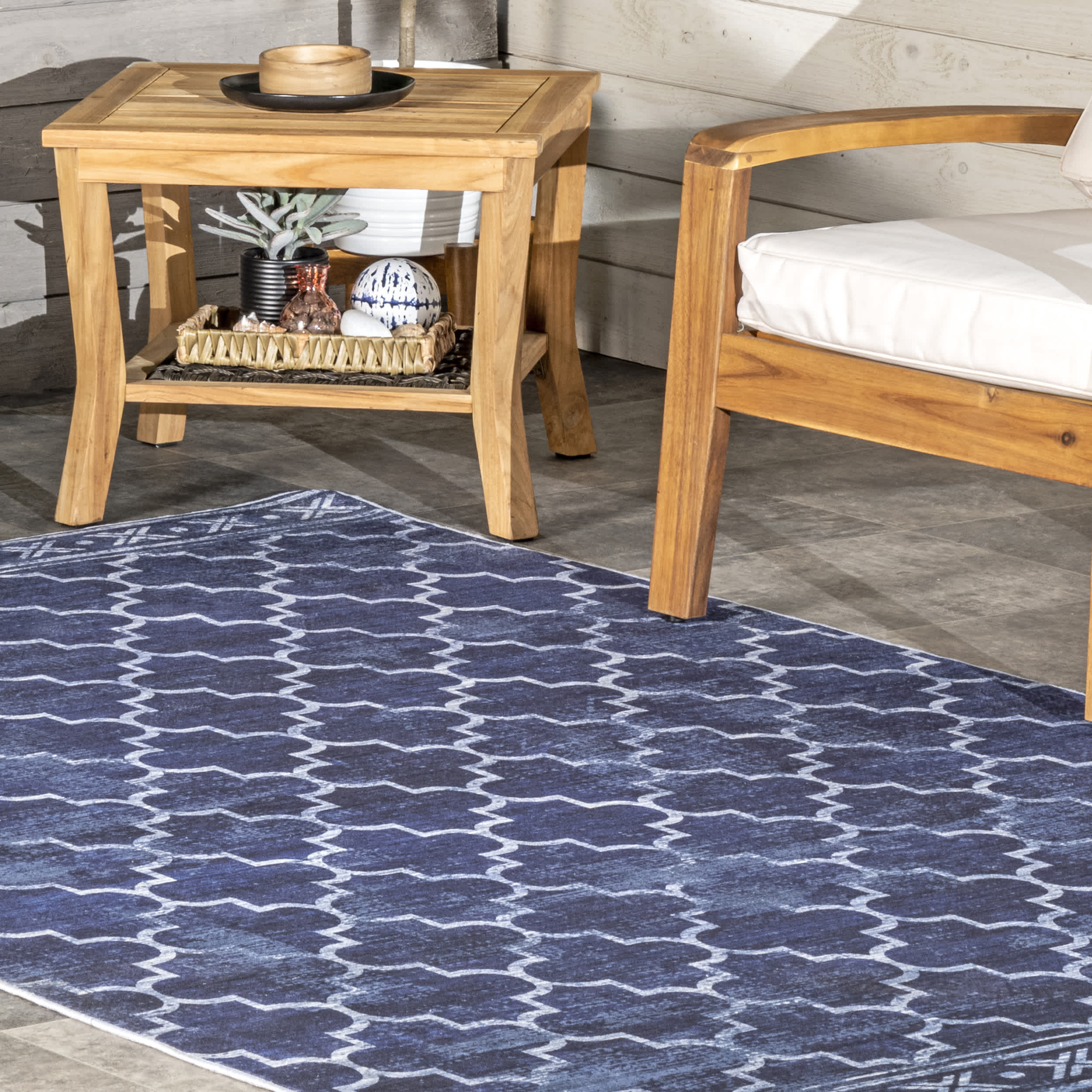 Maribel Geometric Machine Washable Indoor/Outdoor Area Rug - Image 9