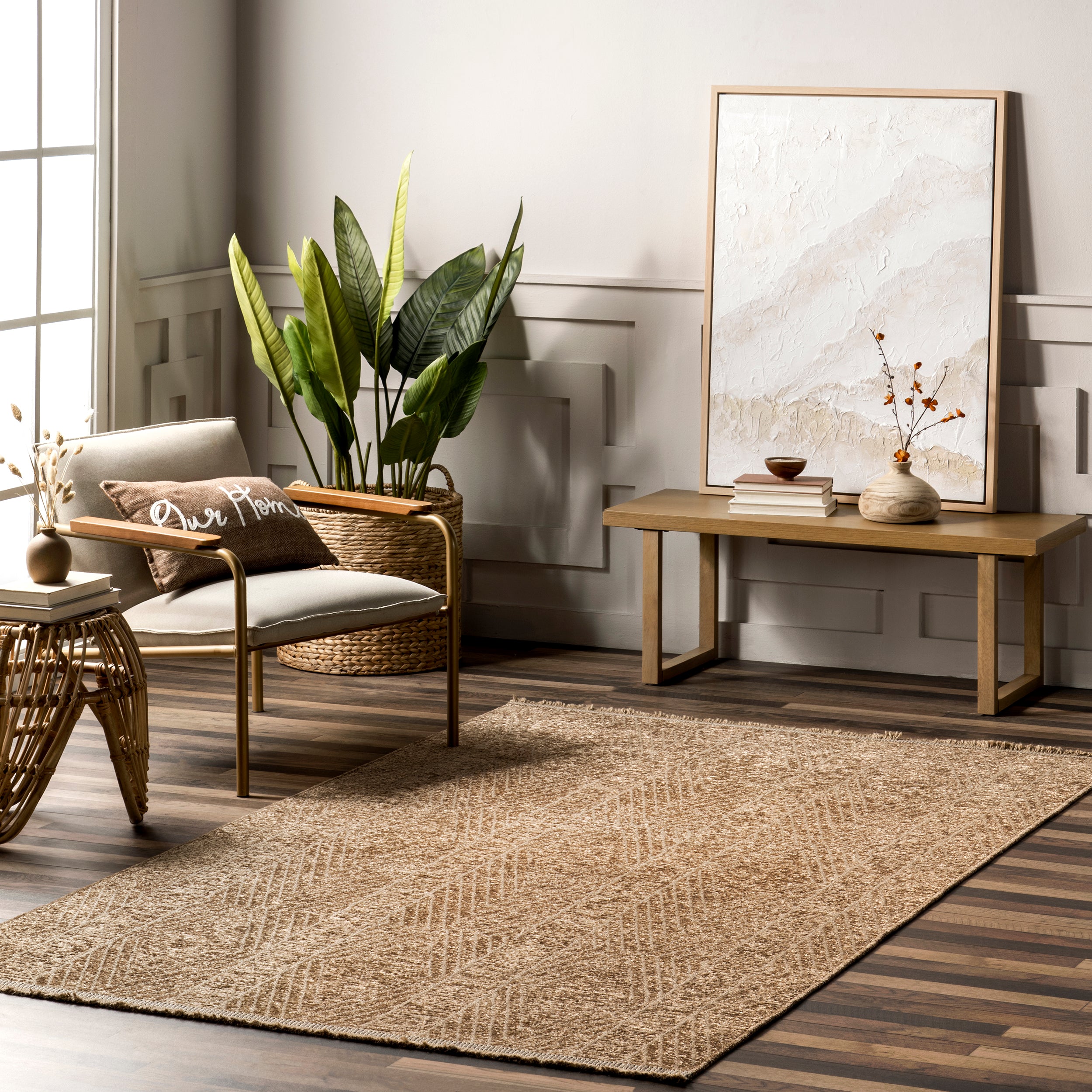 Deisy Diamond Lined Fringe Area Rug - Image 2