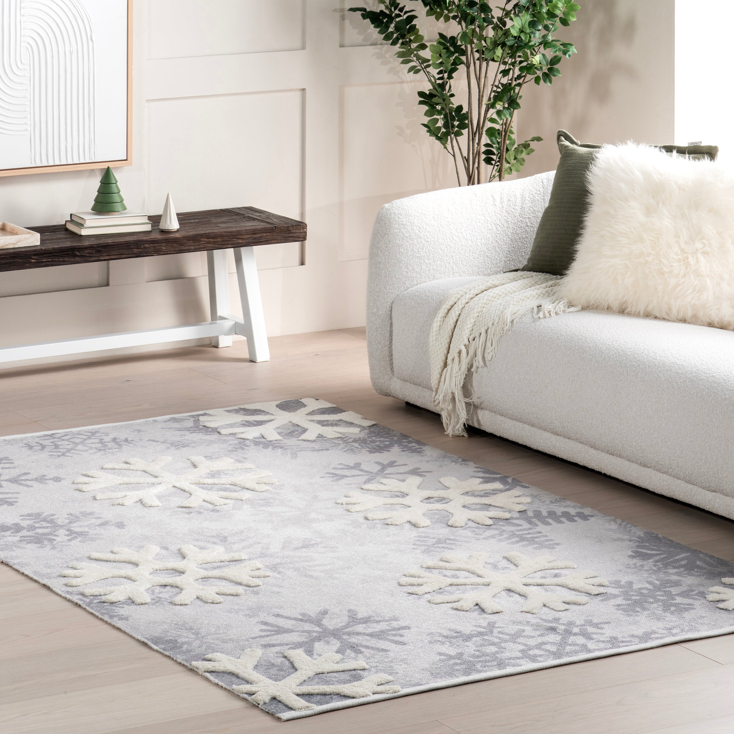 Fiona High-Low Snowfall Area Rug - Image 2