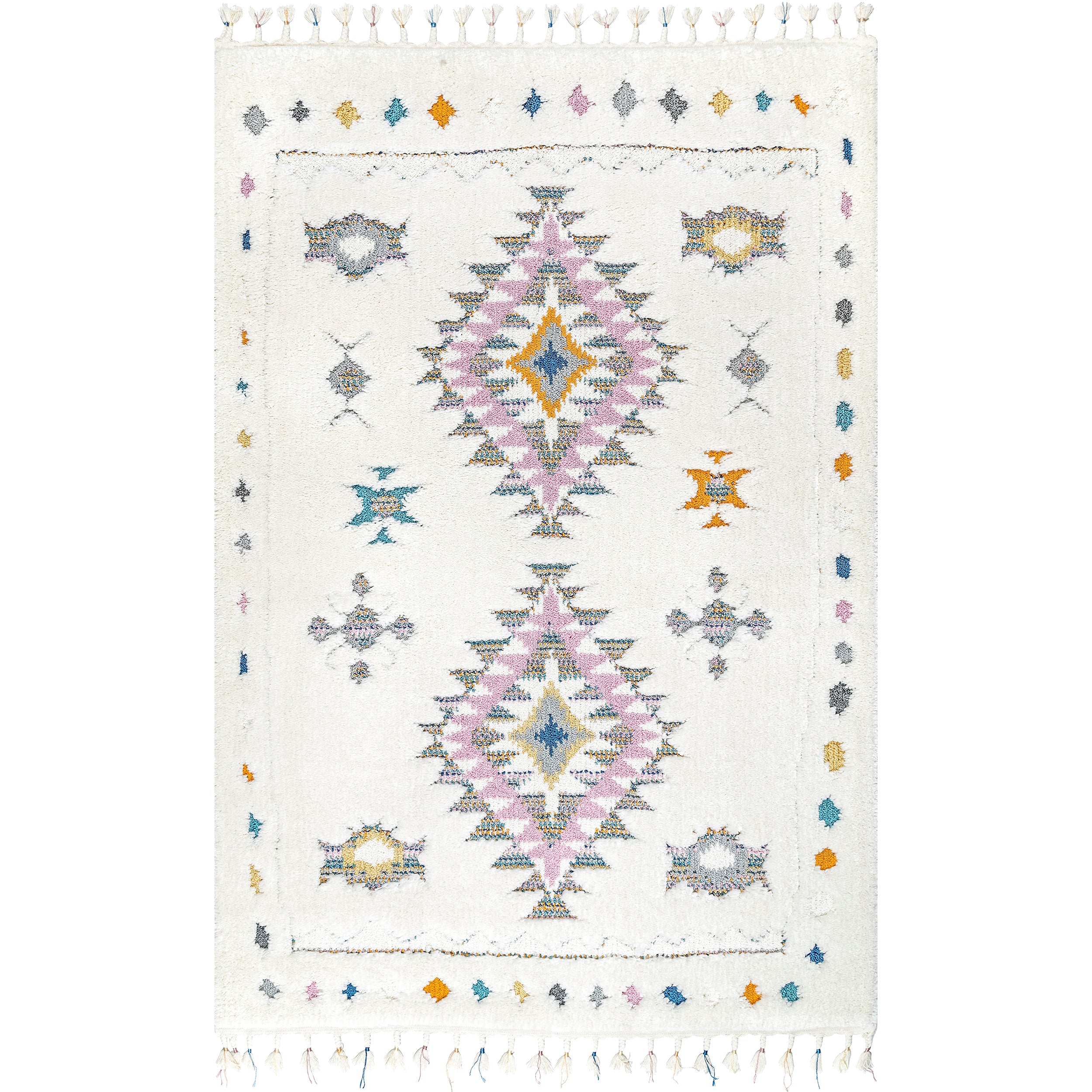Jocelyn Tribal Shag Tasseled Area Rug