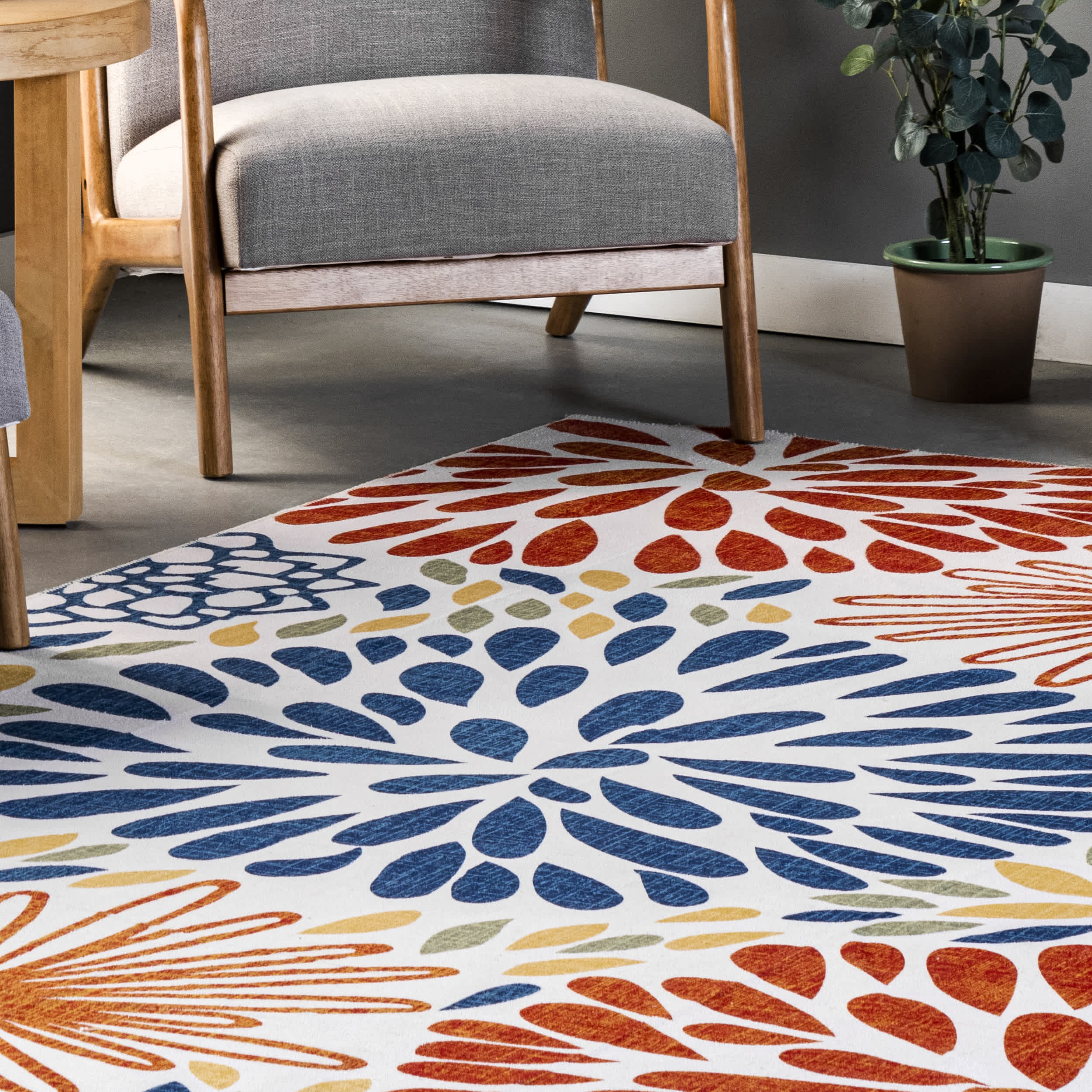 McEwen Bohemian Floral Machine Washable Area Rug - Image 9