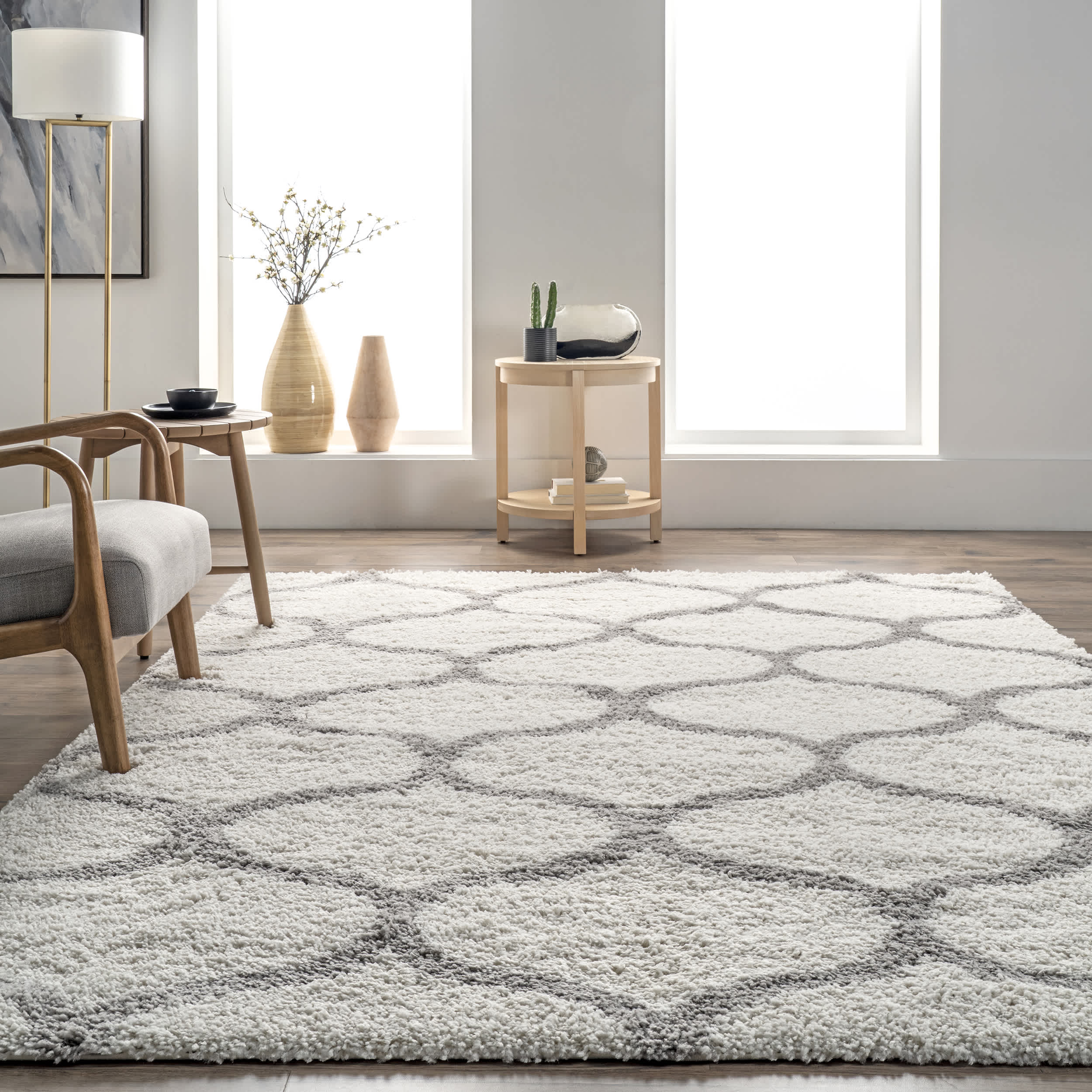 Malika Soft & Cozy Trellis Shag Area Rug - Image 8