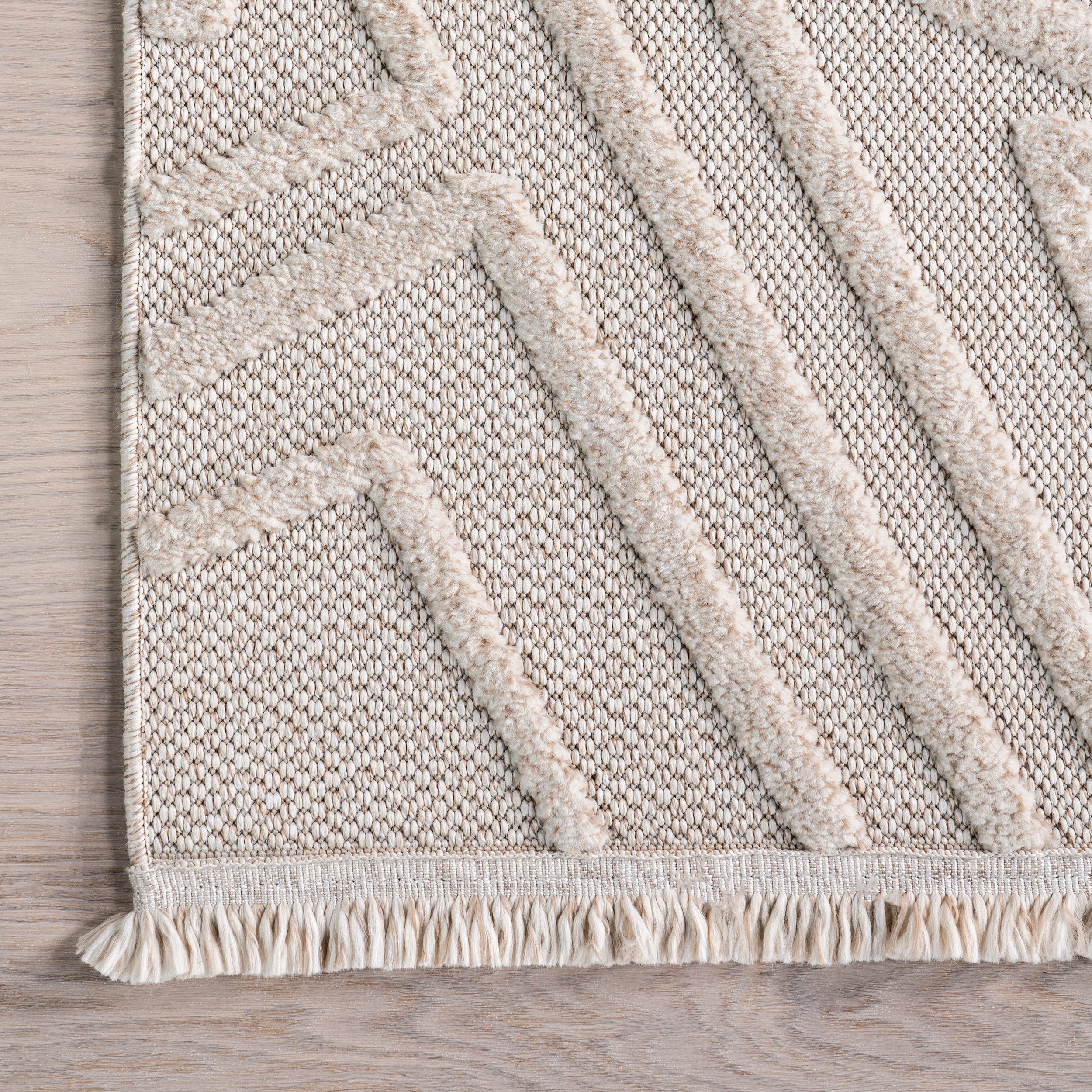 Isabeau Modern Geometric High-Low Fringe Area Rug - Image 5