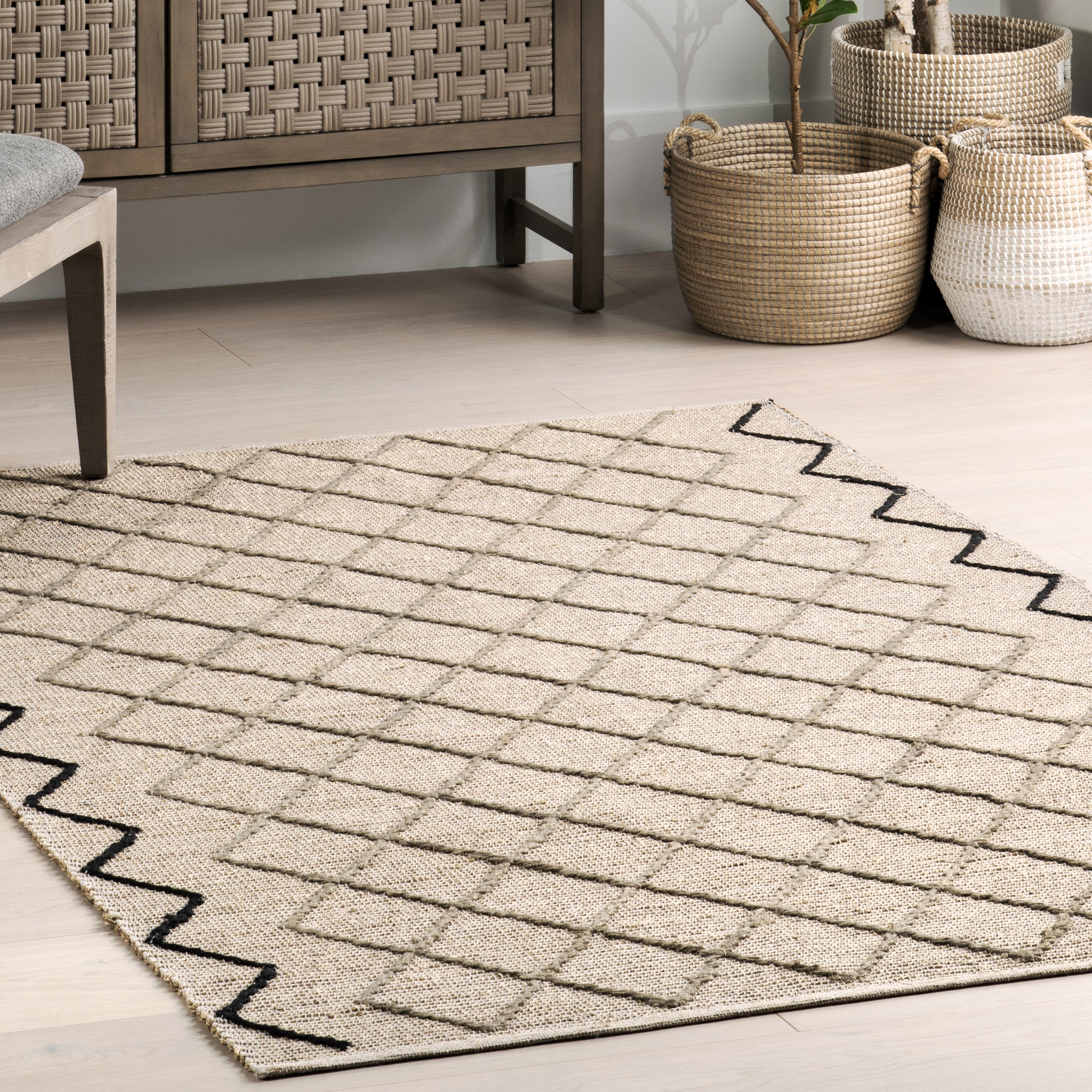 Asa Trellis Seagrass and Jute Blend Area Rug - Image 9
