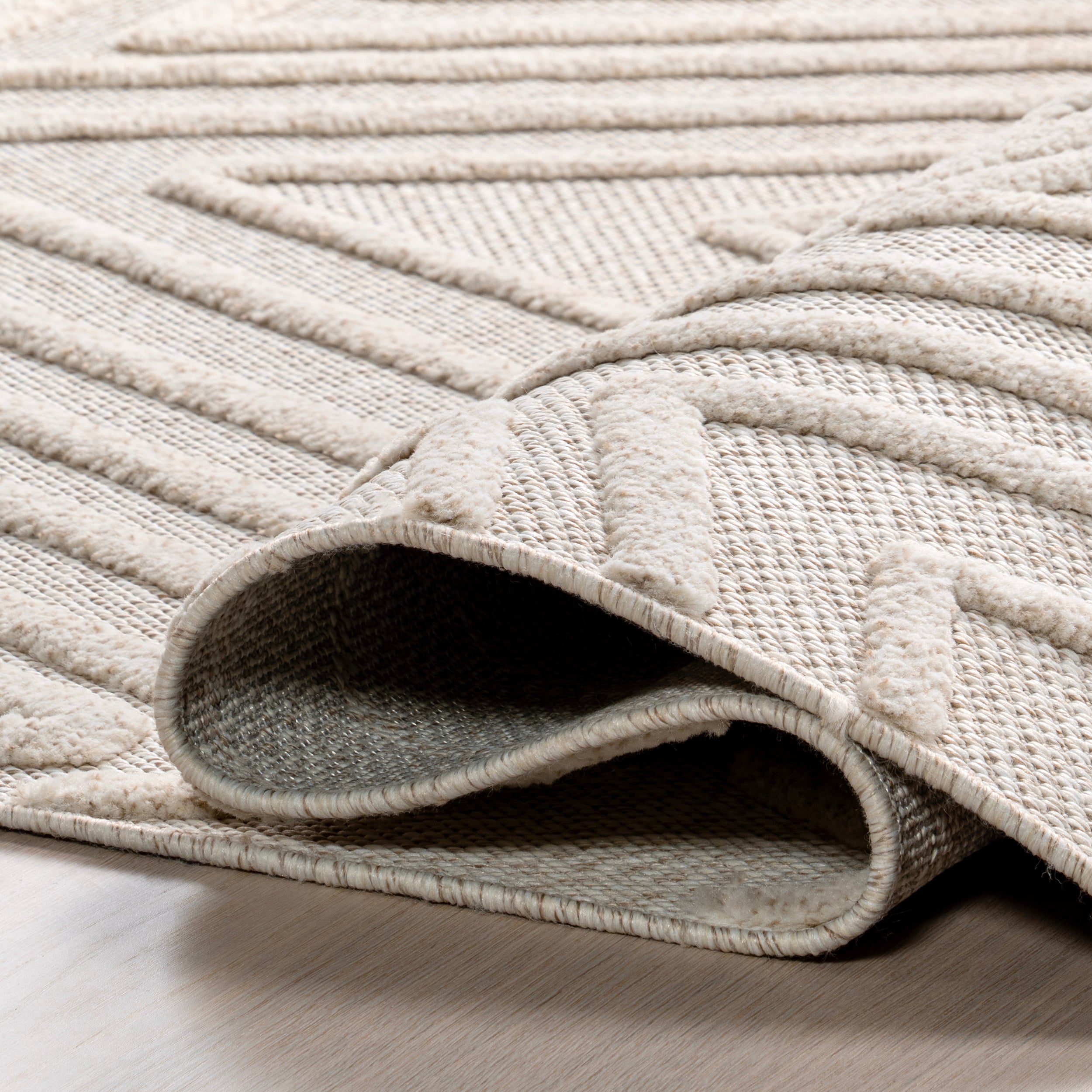 Isabeau Modern Geometric High-Low Fringe Area Rug - Image 4