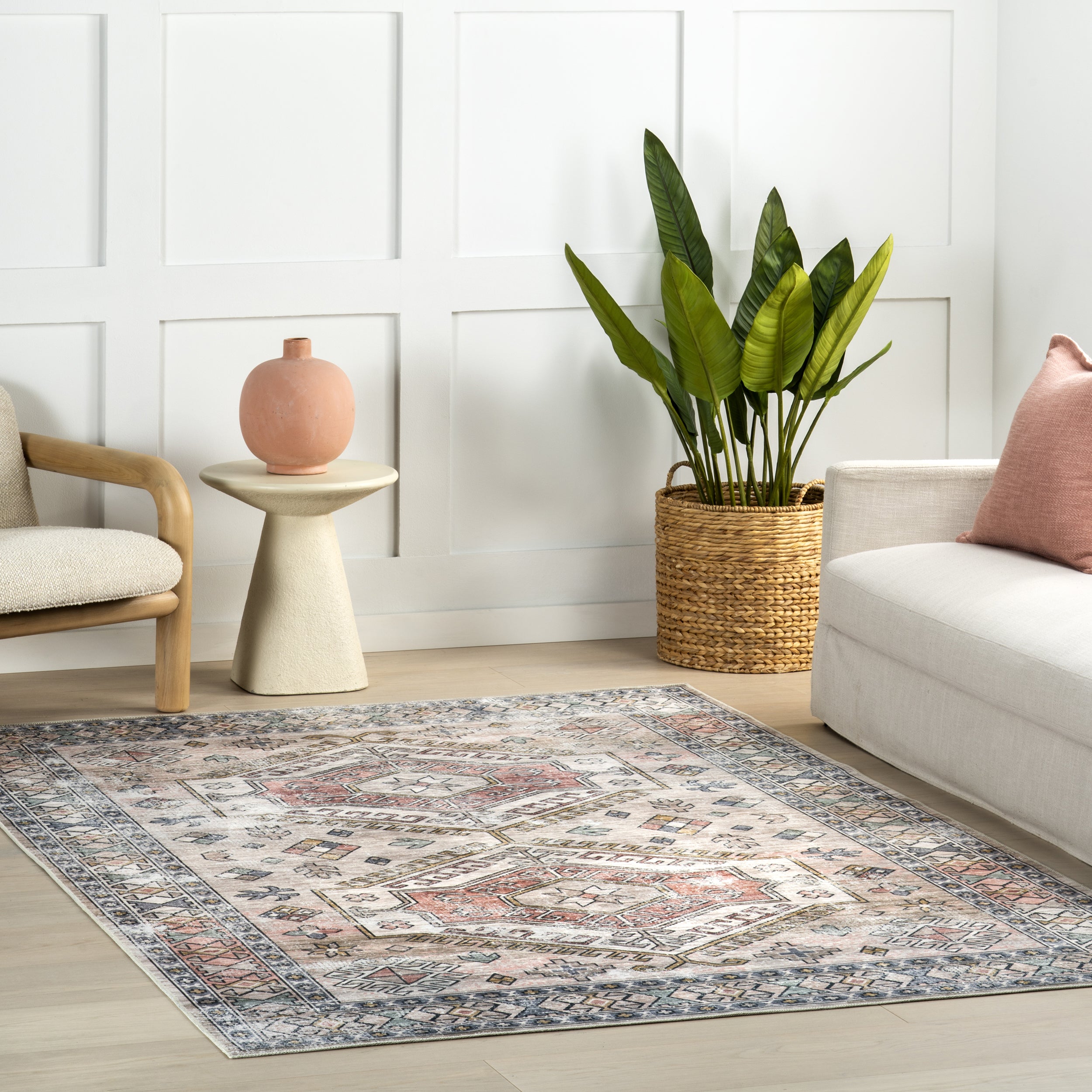 Benoite Splashguard Medallion Machine Washable Area Rug - Image 2