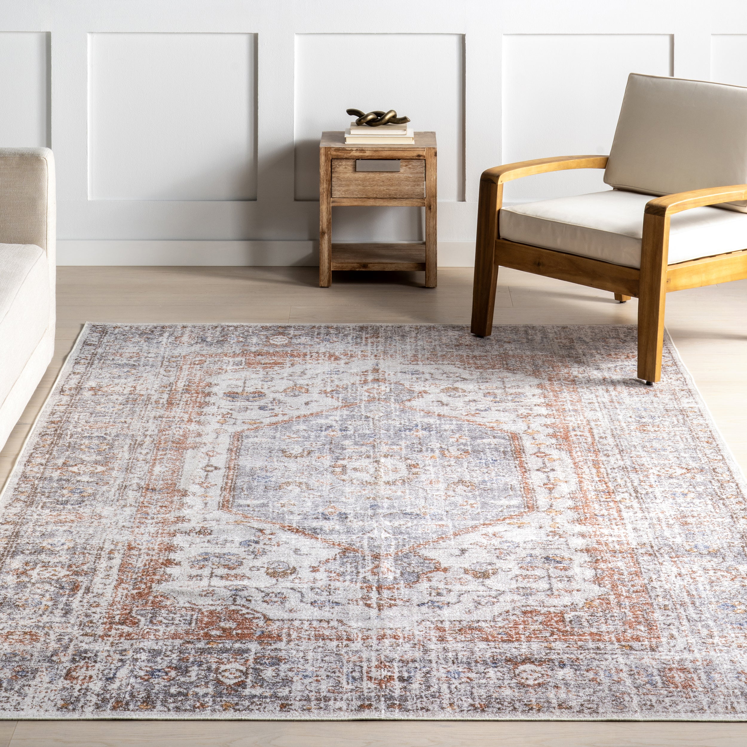 Iana Medallion SplashGuard Machine Washable Area Rug - Image 19