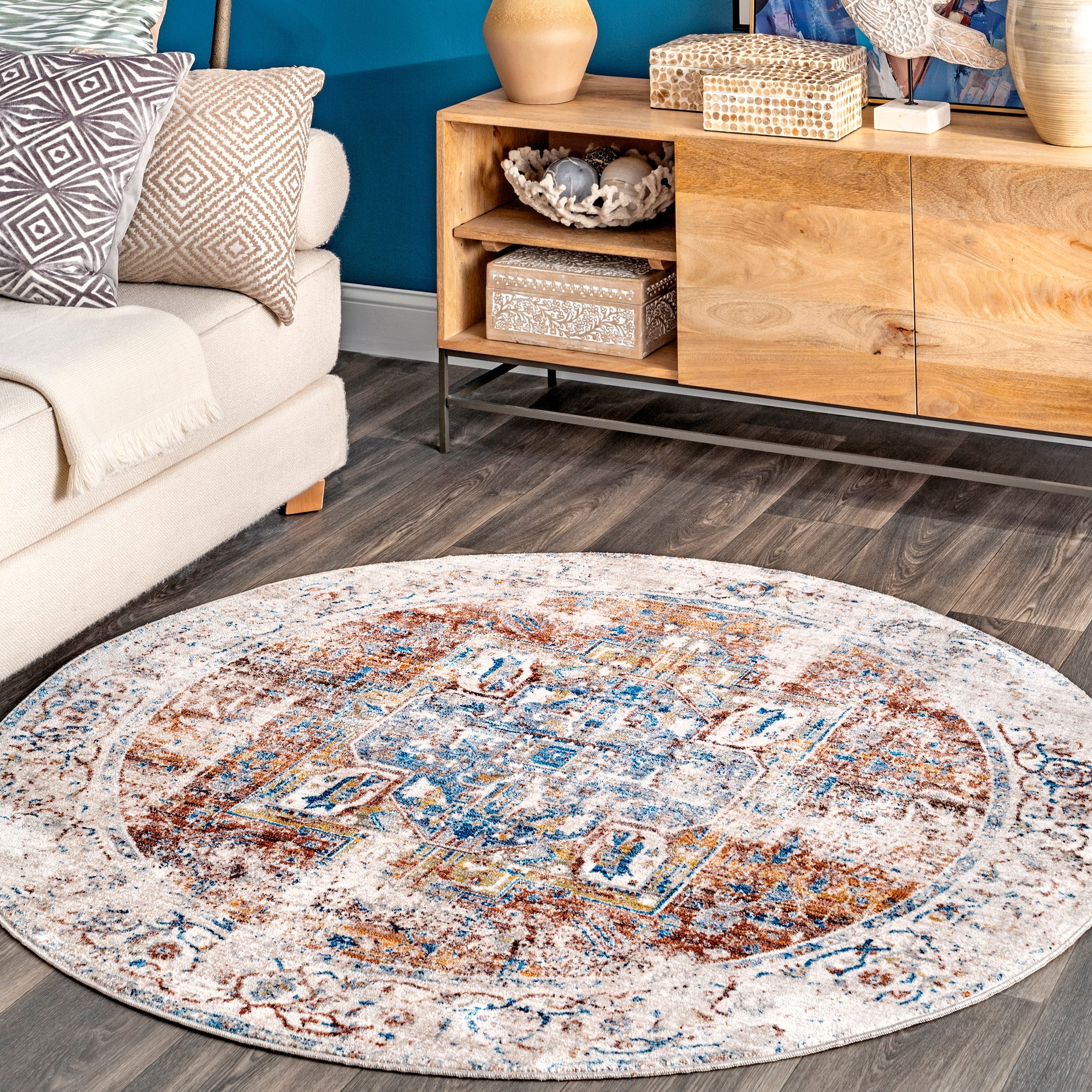 Harriet Vintage Medallion Fringe Area Rug - Image 19