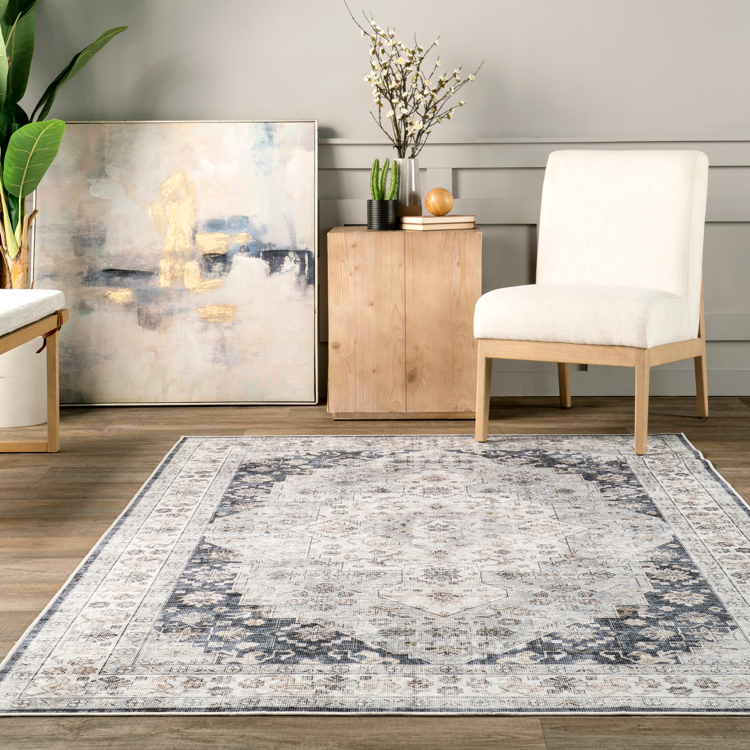 Casey Persian Stain Repellent Machine Washable Area Rug - Image 8