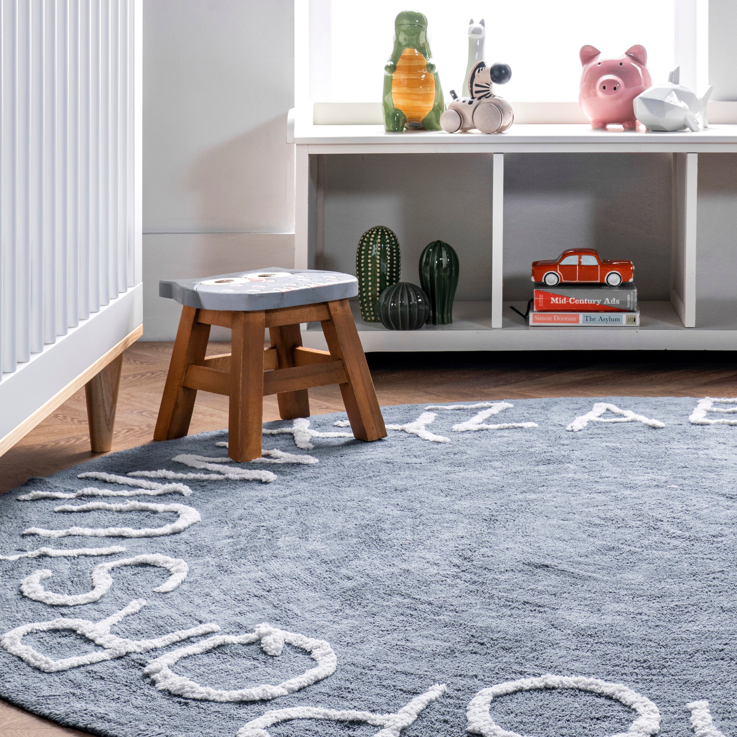 Kids Washable Round Alphabet Rug - Image 8