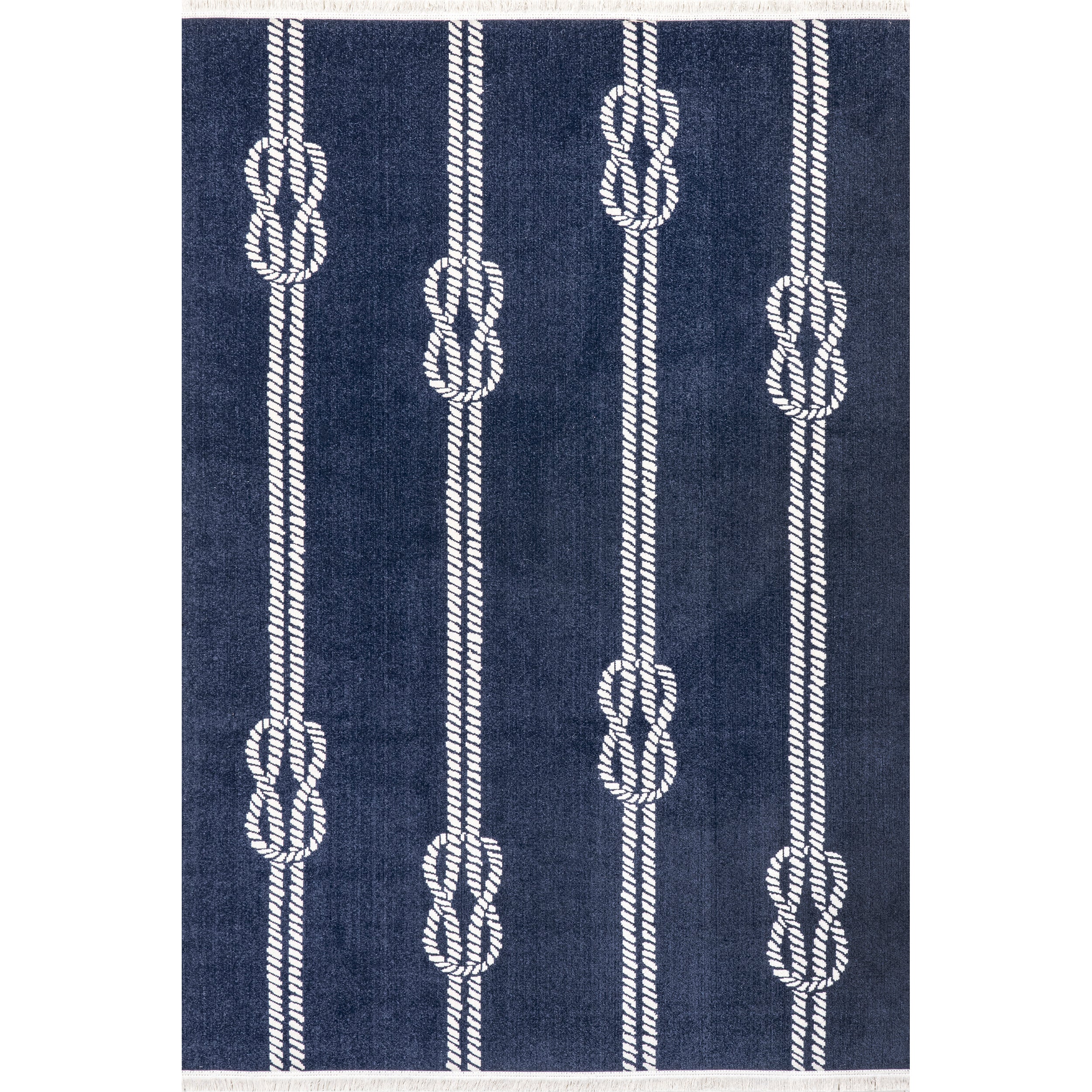 Ida Coastal Ropes Indoor/Outdoor Fringe Area Rug
