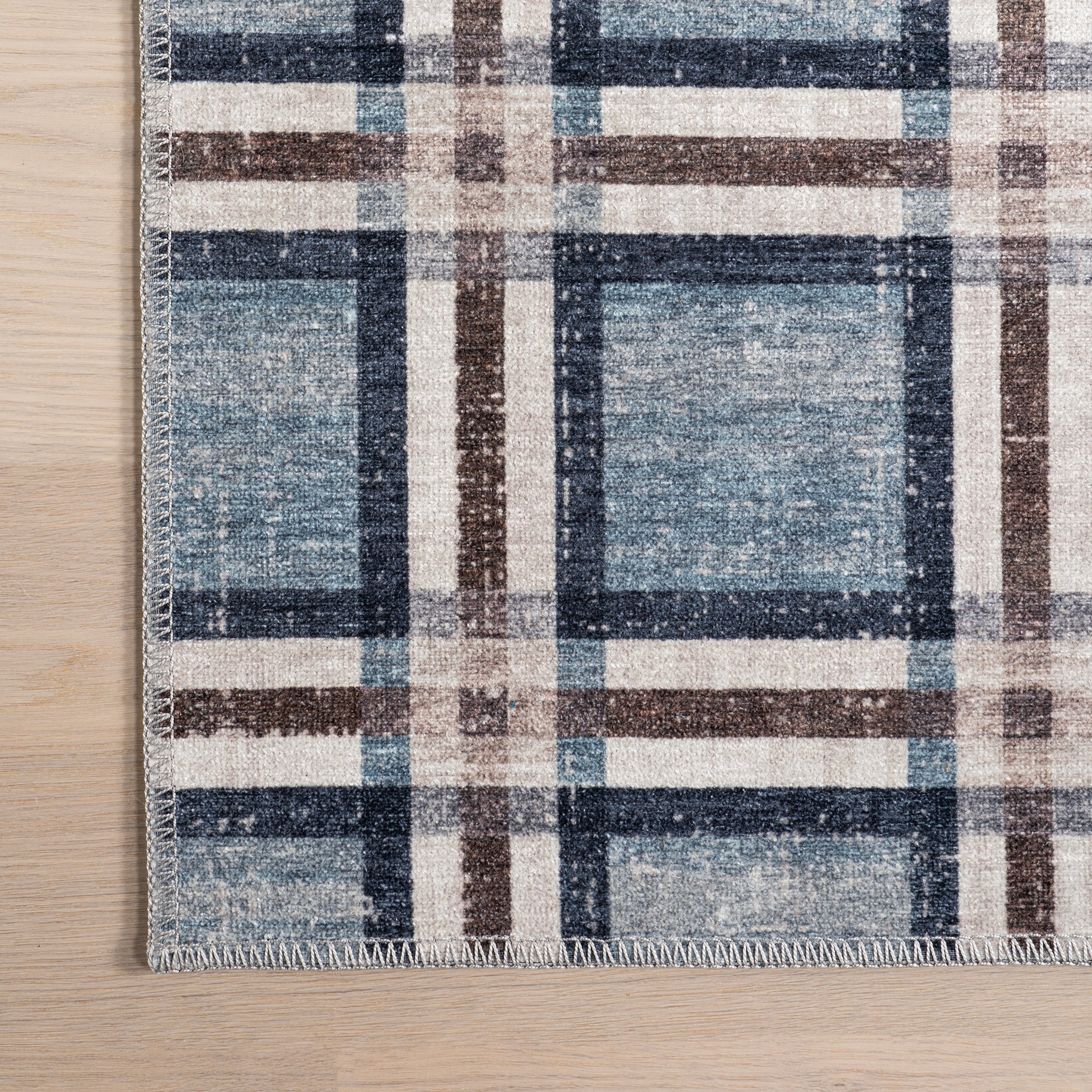 Steph Windowpane Plaid Machine Washable Area Rug - Image 5