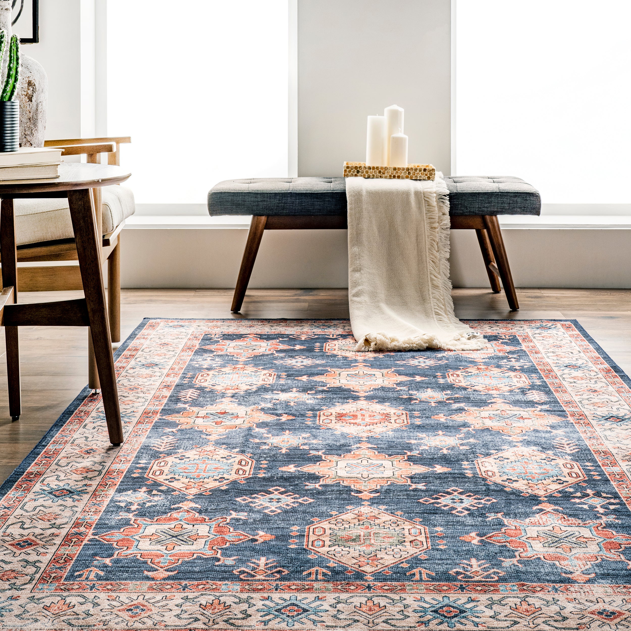 Finley Machine Washable Vintage Distressed Area Rug - Image 19