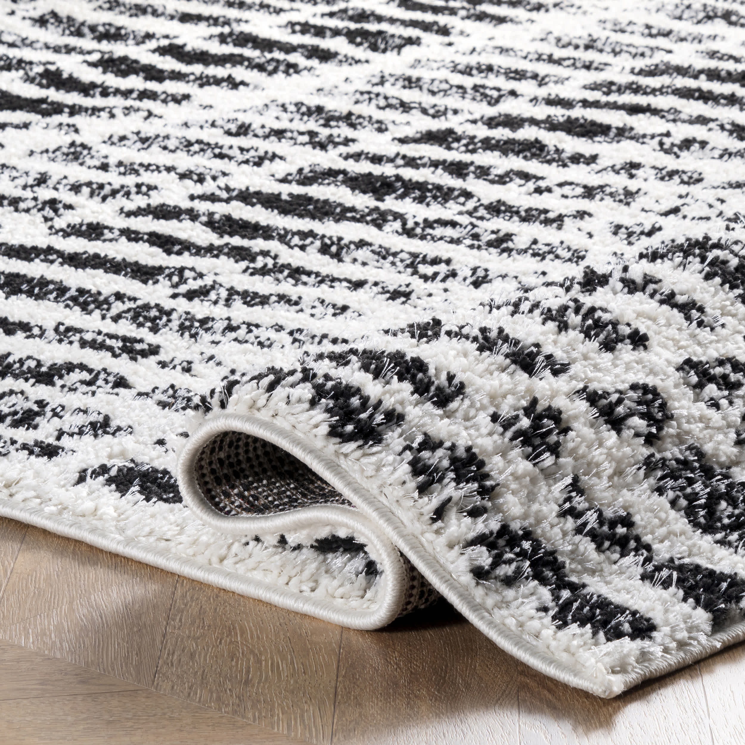Zoey Distressed Dash Shag Area Rug - Image 4
