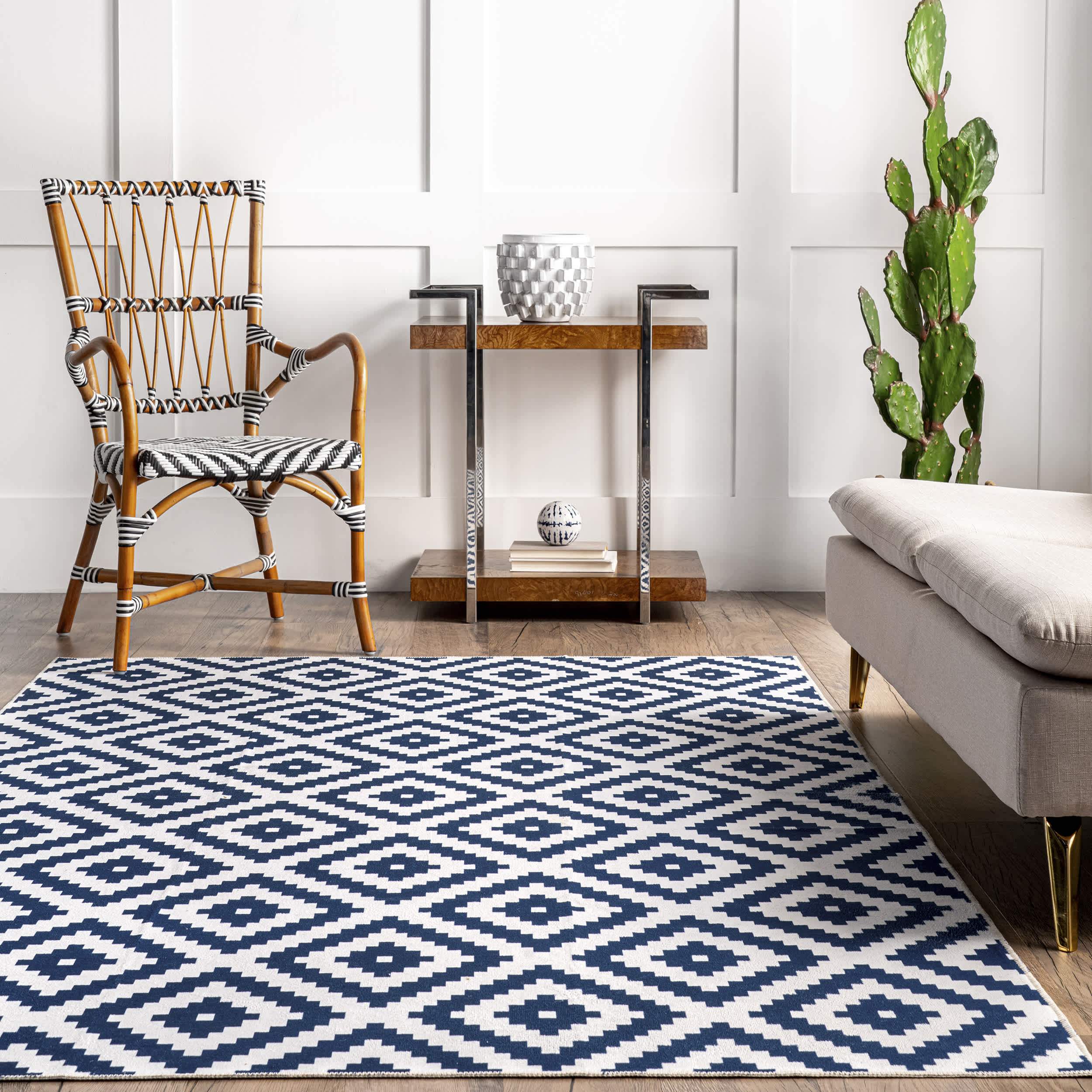 Kellee Machine Washable Modern Diamonds Area Rug - Image 28