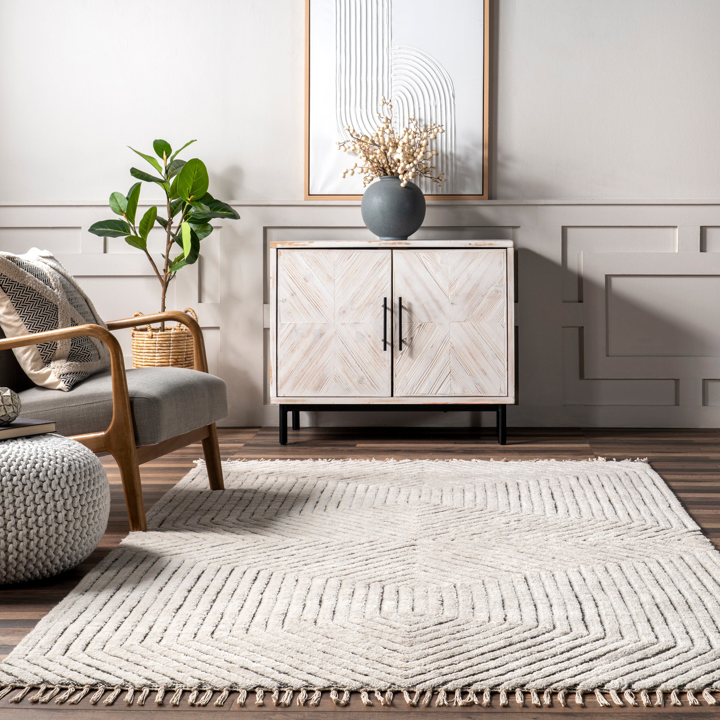 Sherrell Modern High/Low Tassel Area Rug - Image 8
