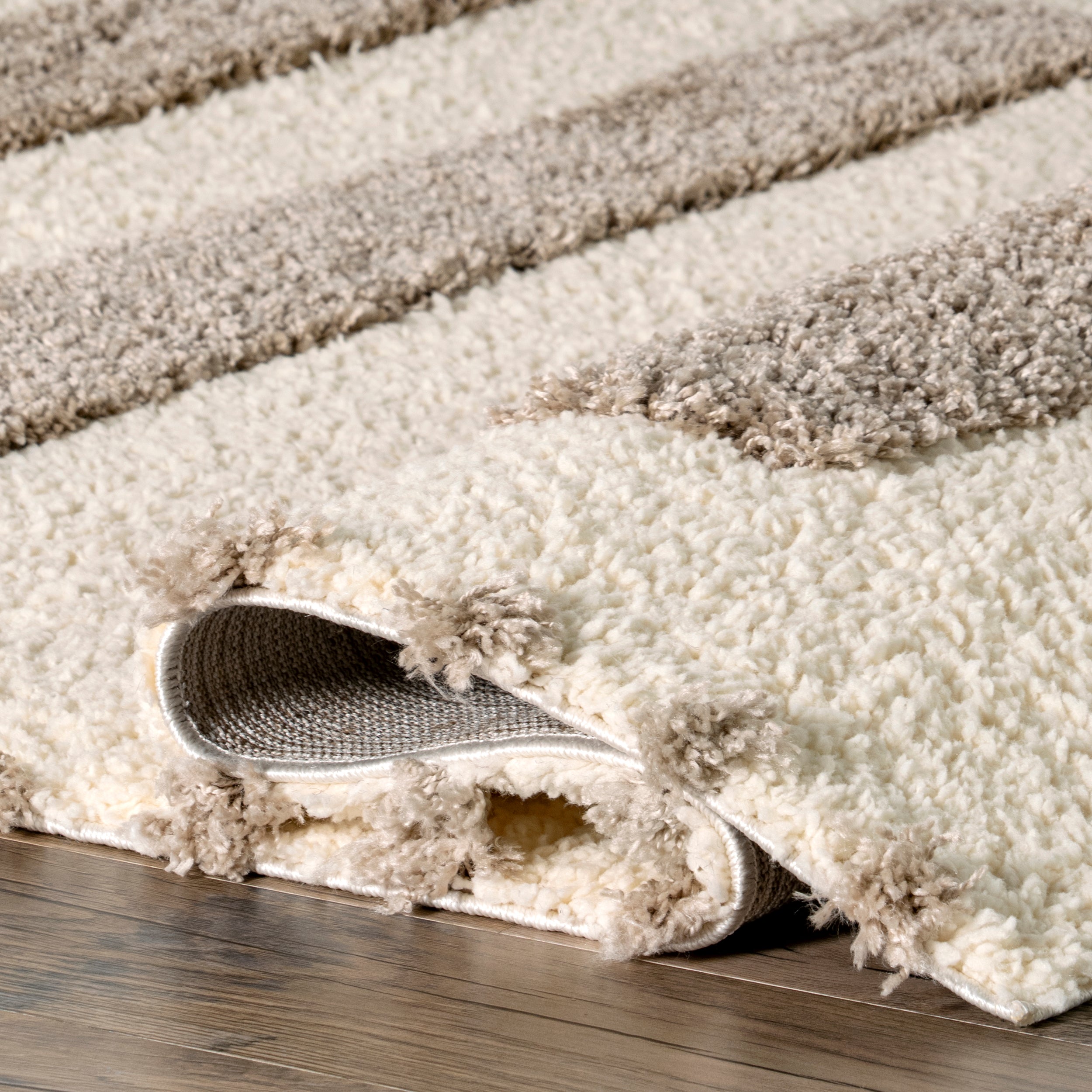 Jasmina High/Low Striped Shag Area Rug - Image 4