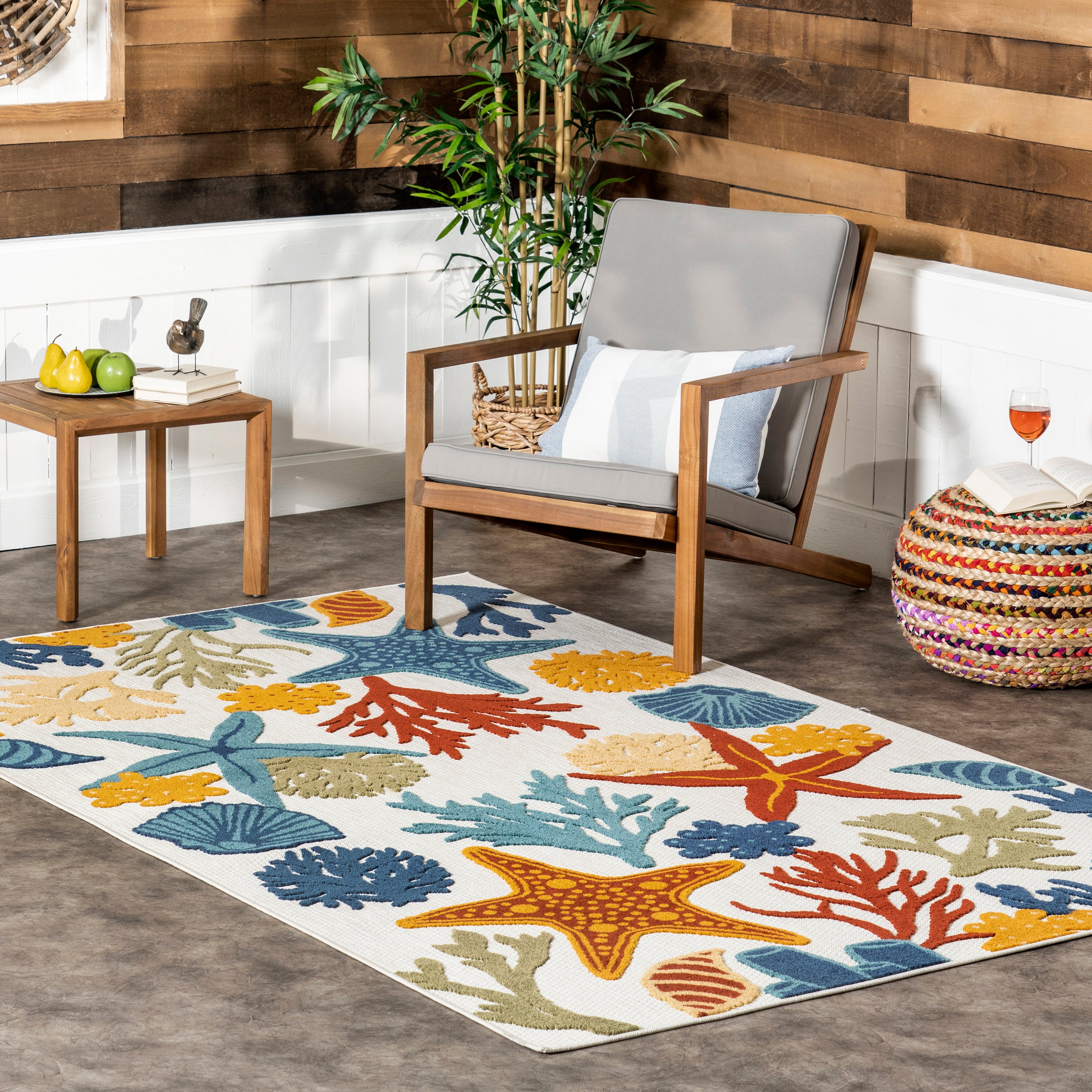 Kourtney Nautical Starfish Indoor/Outdoor Area Rug - Image 2
