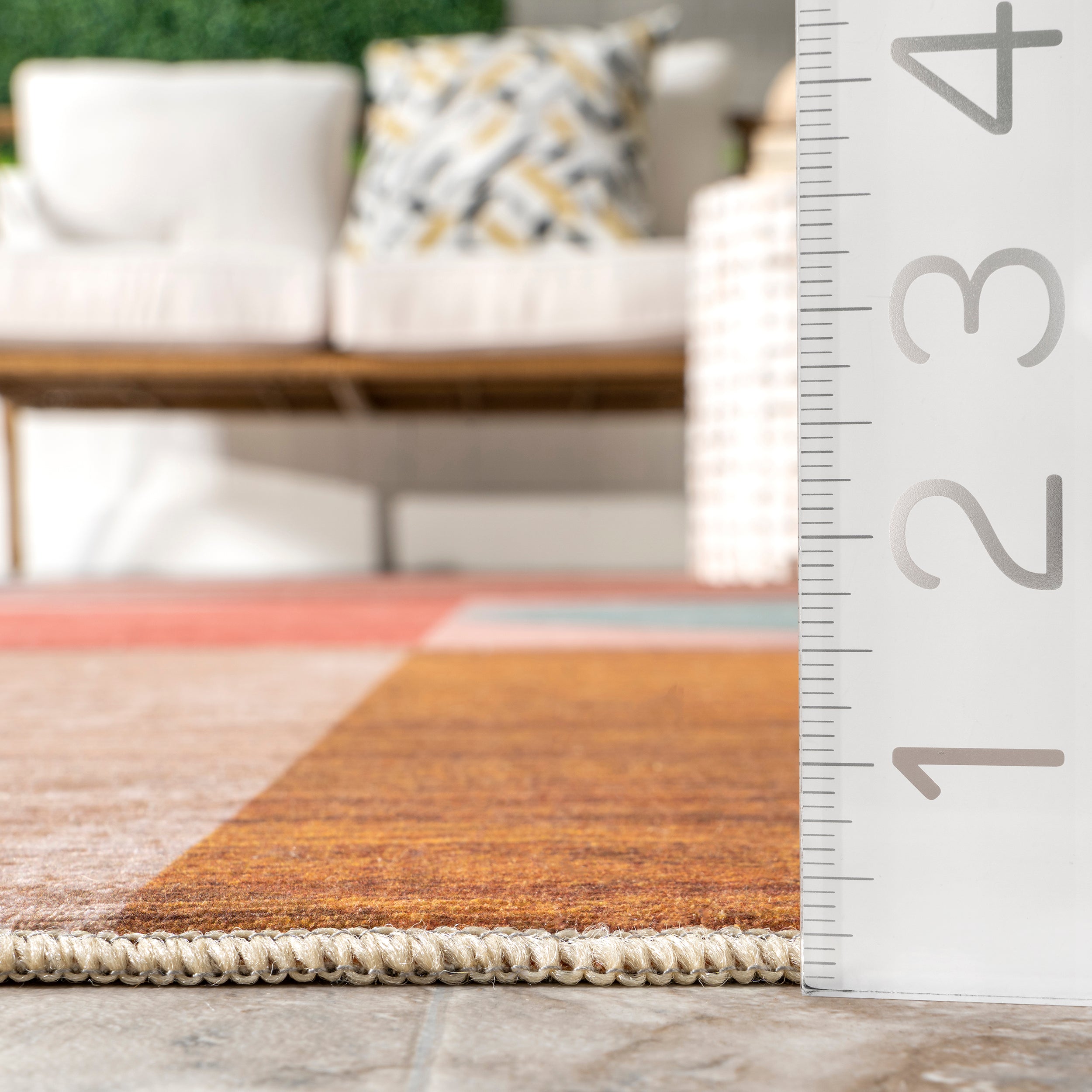 Kristy Leaves Machine Washable Indoor/Outdoor Area Rug - Image 3