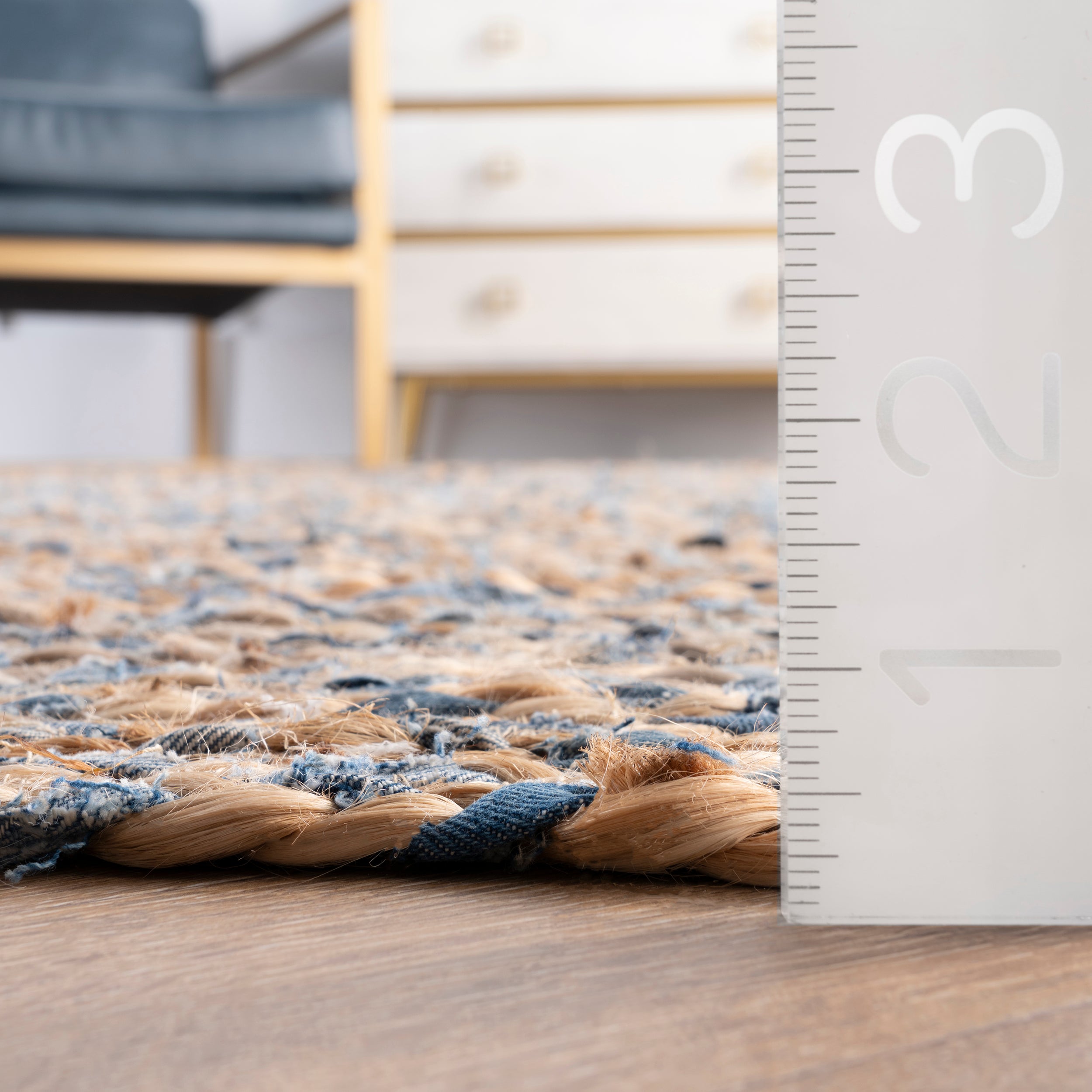 Eliz Braided Denim and Jute Area Rug - Image 3