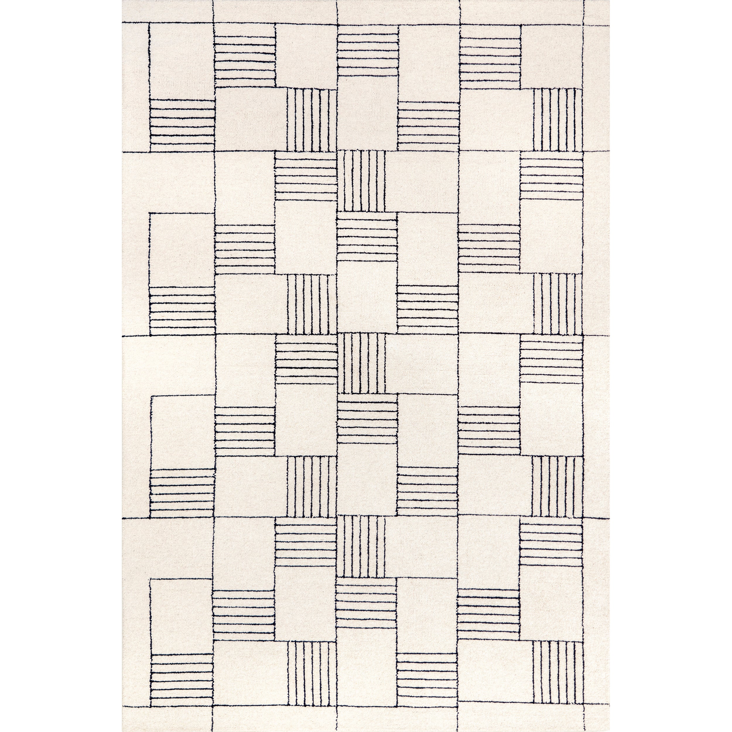 Danika Abstract Checkered Wool Area Rug