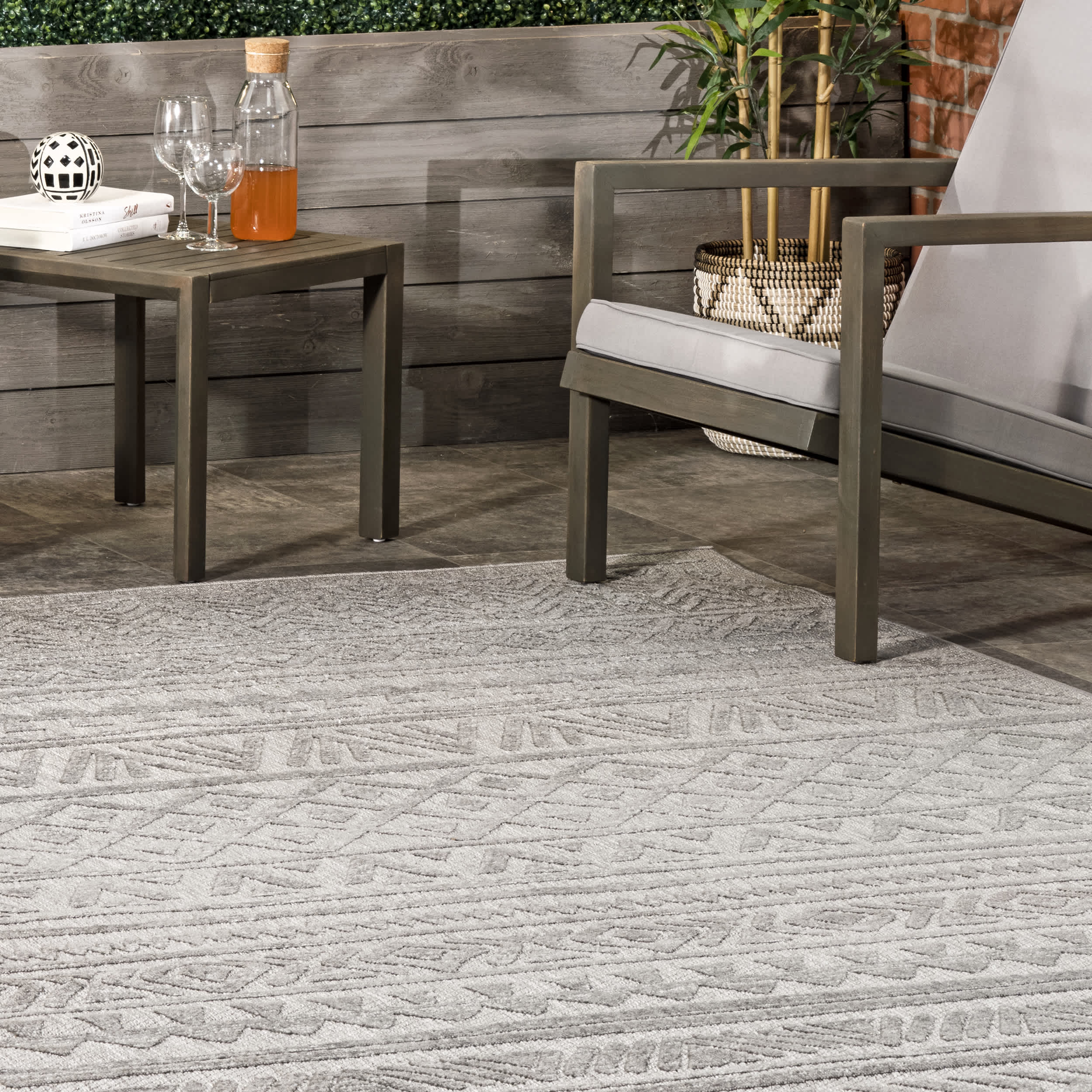 Mikala Raised Tribal Indoor/Outdoor Area Rug - Image 9