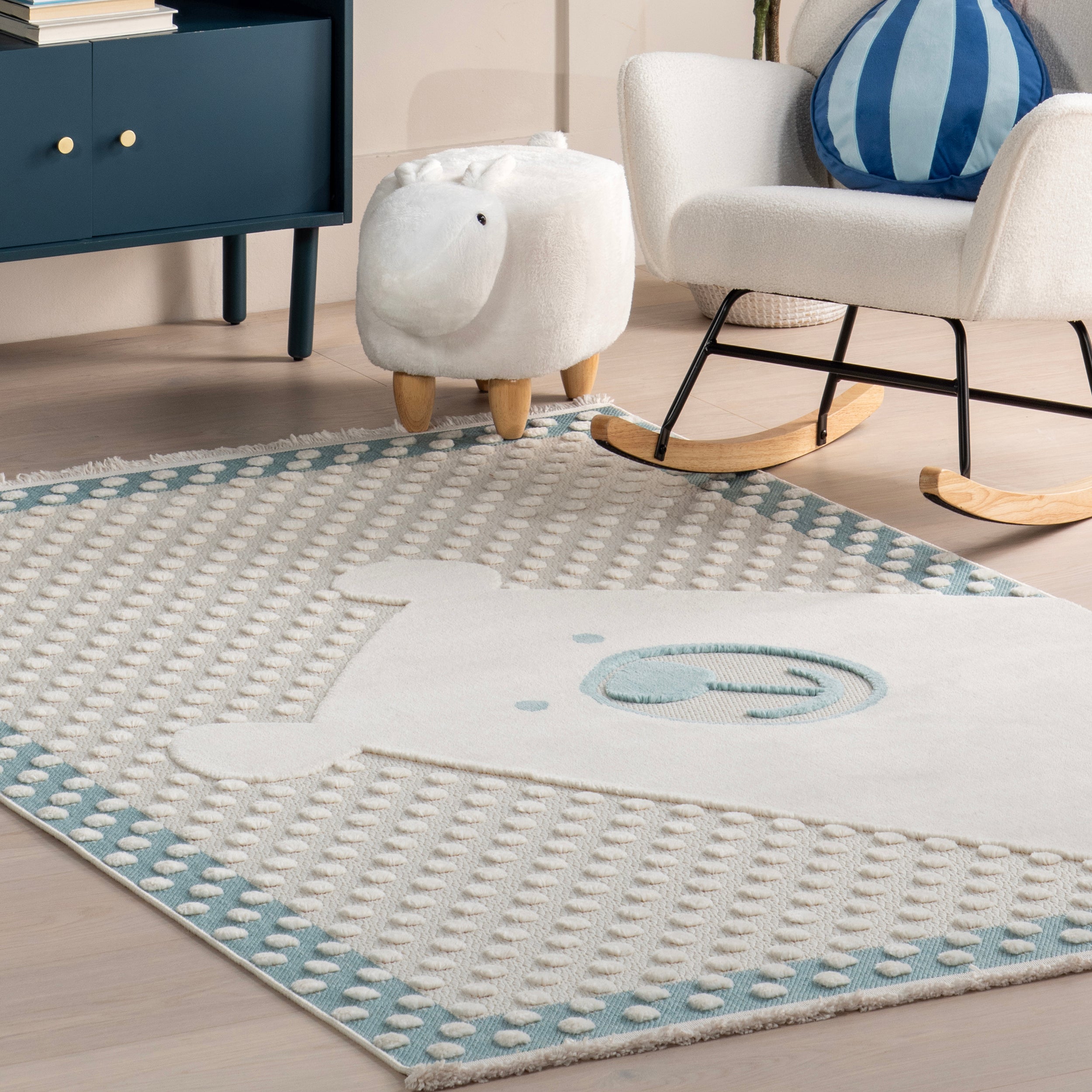 Cecelia Polar Bear Kids Fringe Area Rug - Image 18